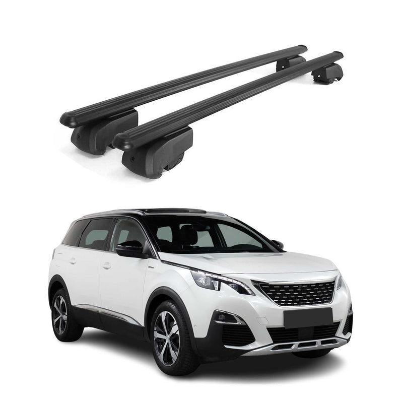 Dachträger Gepäckträger für Peugeot 5008 T87 2017-2023 ABE Aluminium Schwarz