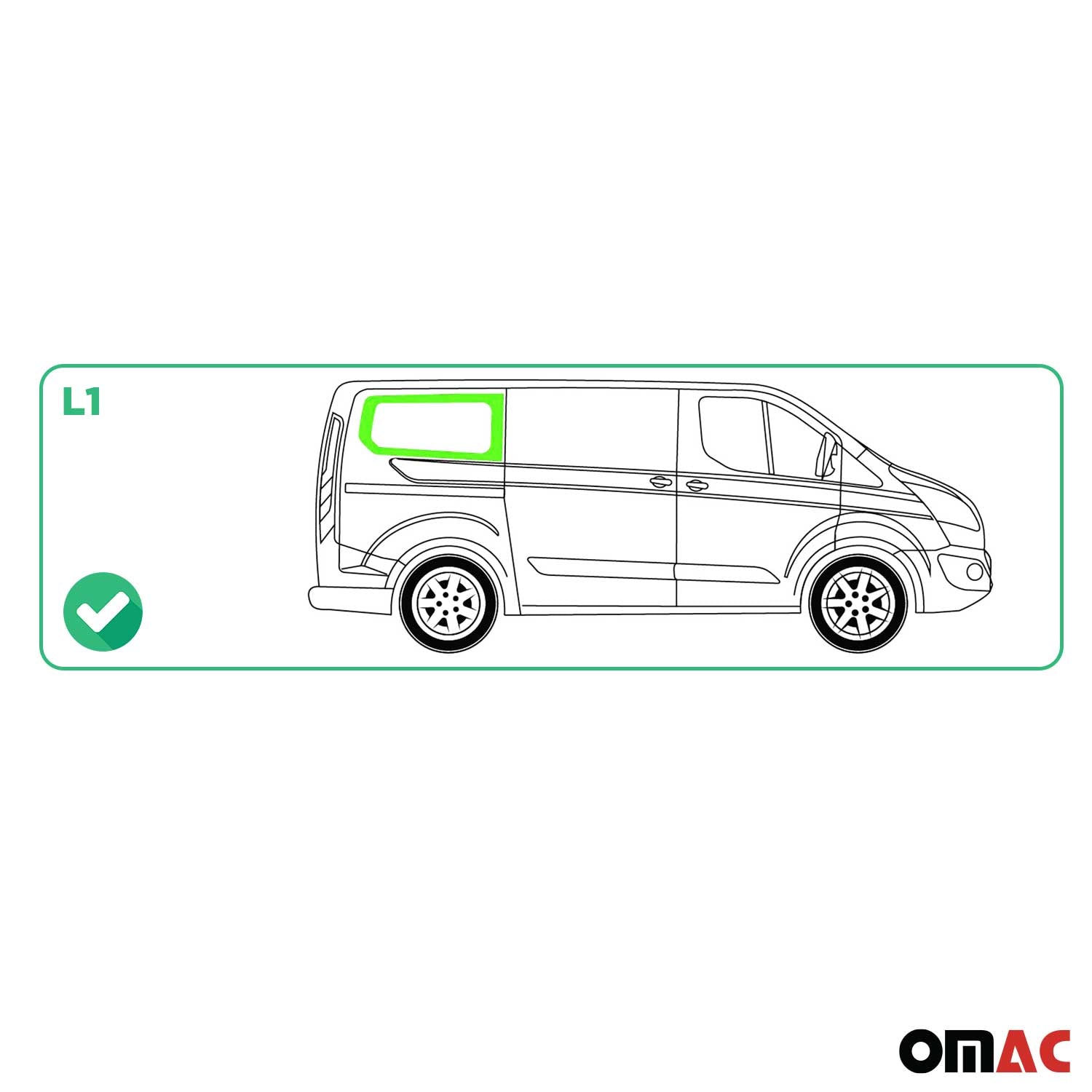 Seitenfenster Auto Schiebefenster für Ford Transit Custom 2013-2024 Rechts L1