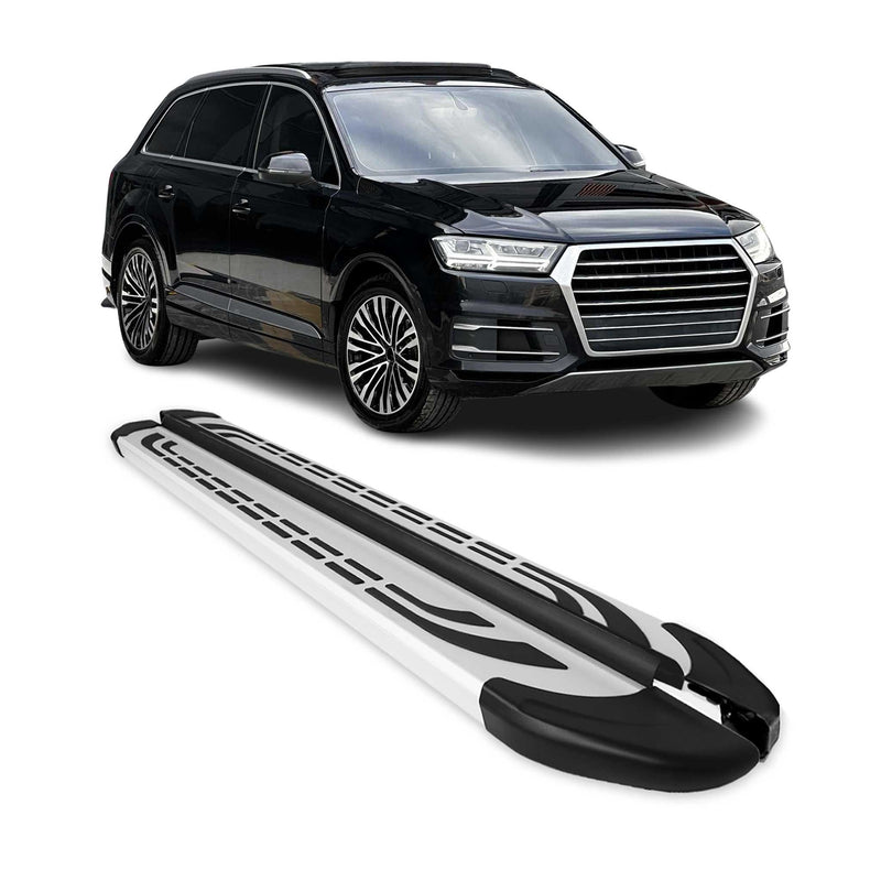 Trittbretter Seitenschweller Seitenbretter für Audi Q7 2015-2025 Aluminium Grau