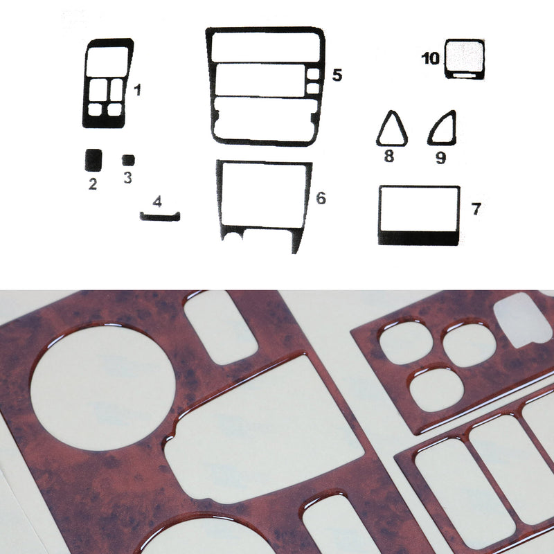 Innenraum Dekor Cockpit für Toyota Corolla 1991-1997 Wurzelholz Optik 10tlg