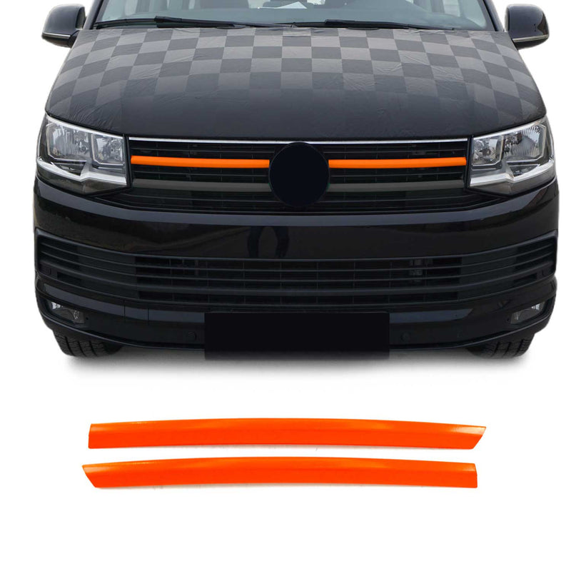 Grillleisten Kühlergrill Leisten für VW T6 Highline 2015-2019 Edelstahl Orange