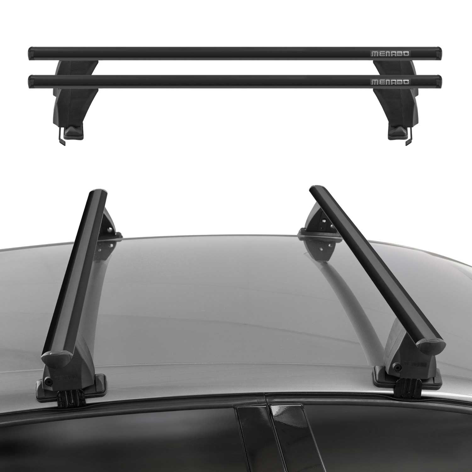 Menabo Dachträger für Toyota Tundra Double Cab mk2 2014-2021 FL 50kg Alu Schwarz