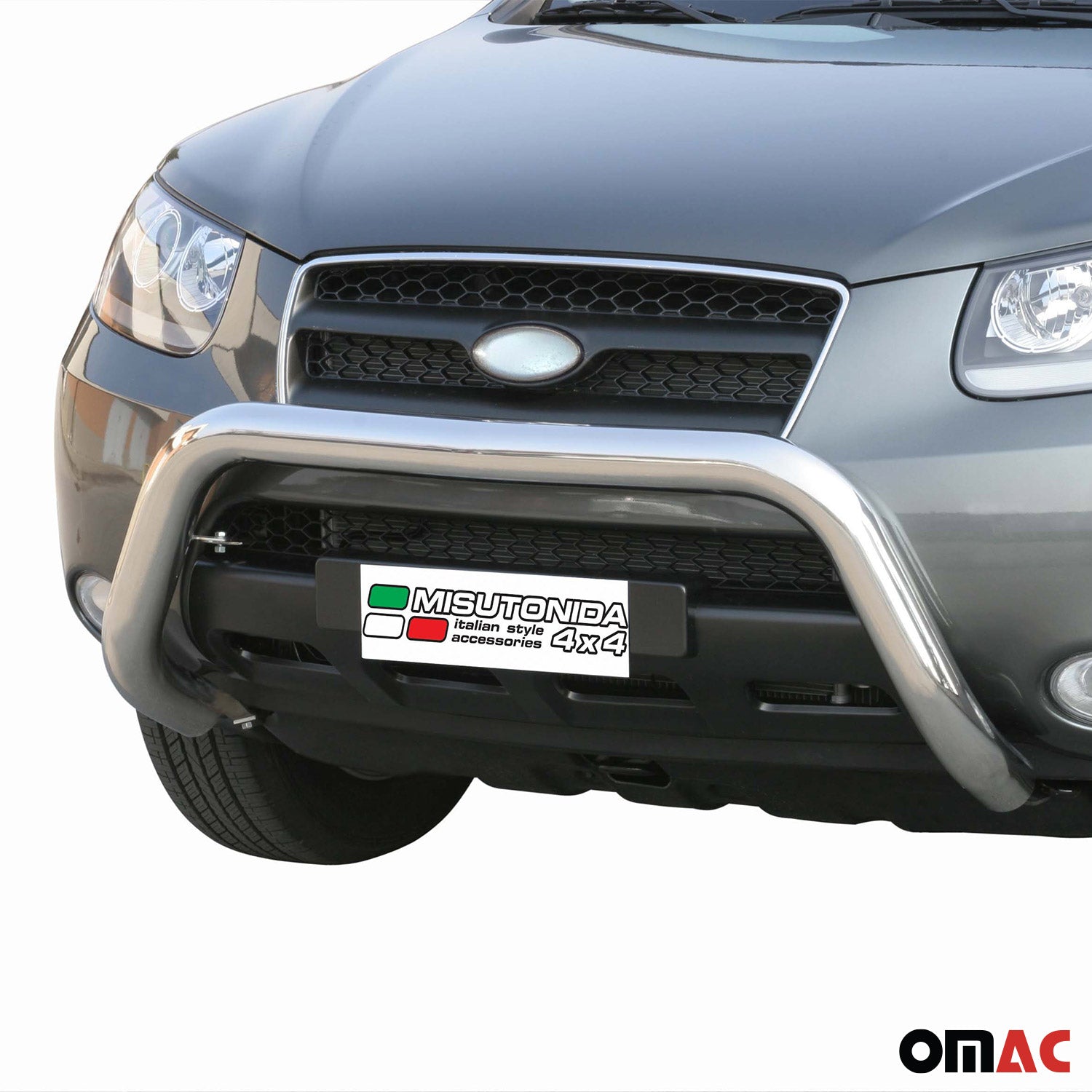 Frontbügel Frontschutzbügel für Hyundai Santa Fe 2006-2009 ø76mm Stahl Silber