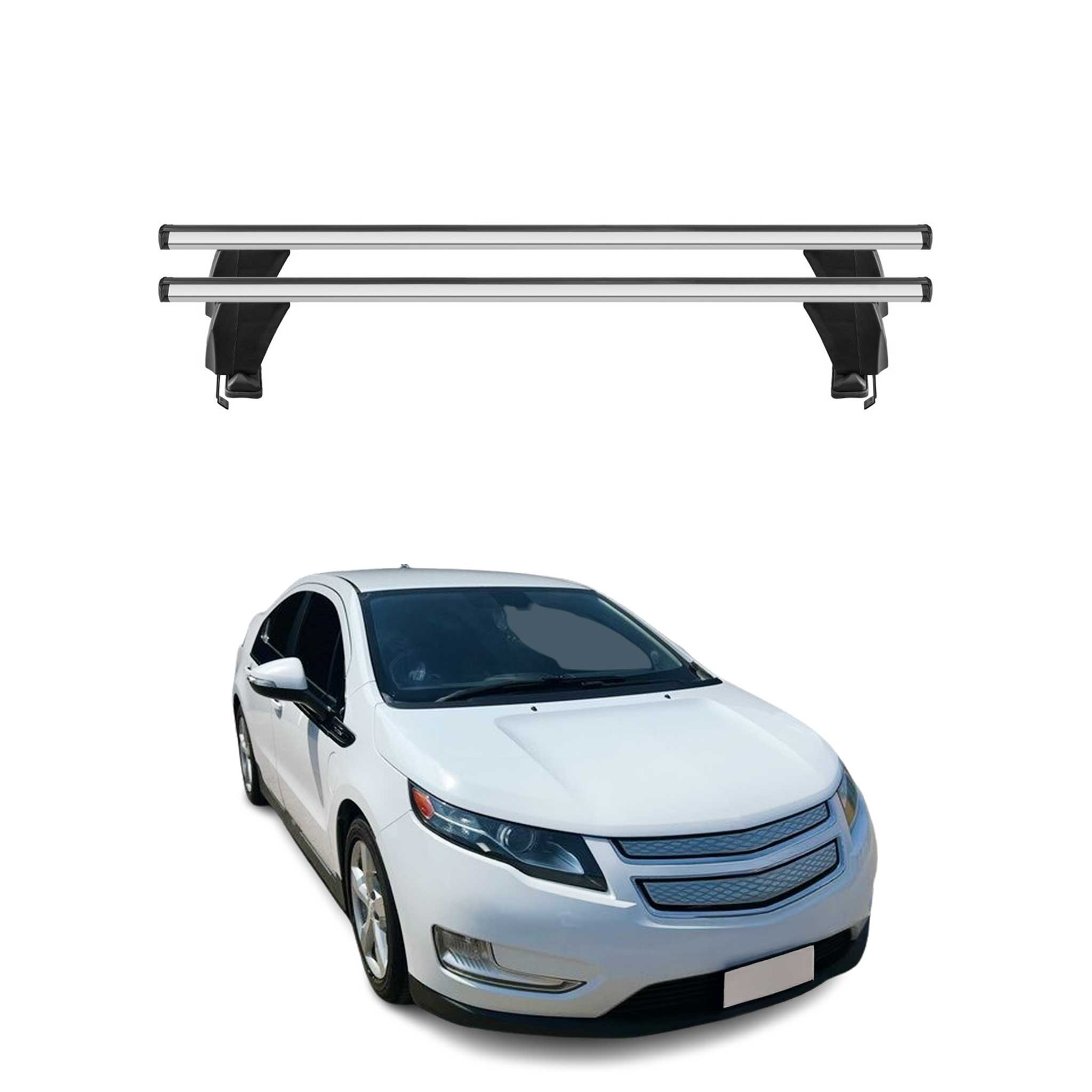 Menabo Dachträger Grundtäger für Chevrolet Volt 2010-2015 50kg Alu Silber 2 tlg