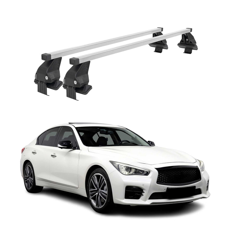 Menabo Dachträger Grundtäger für Infiniti Q50 2013-2023 50kg Stahl Silber 2 tlg
