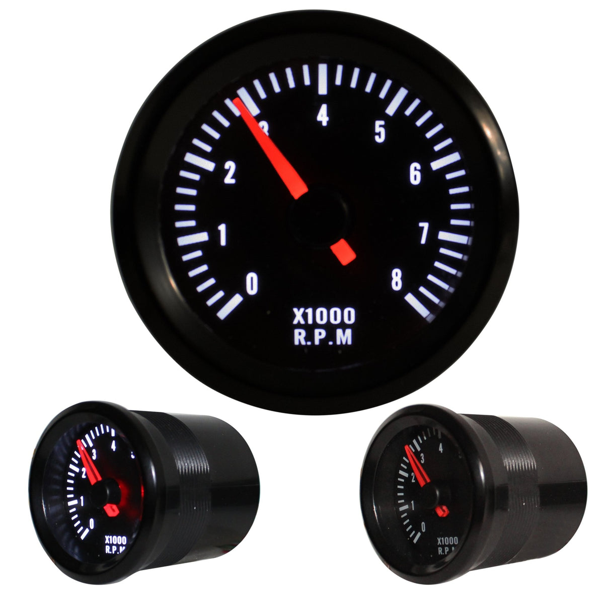 JOM Zusatzinstrument Drehzahlmesser 0-8.000RPM Schwarz Ø52mm Rally Schwarz