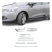 Seiten Grill Leuchte Blenden Heck Front für Renault Clio 2012-2019 Chrom Satz