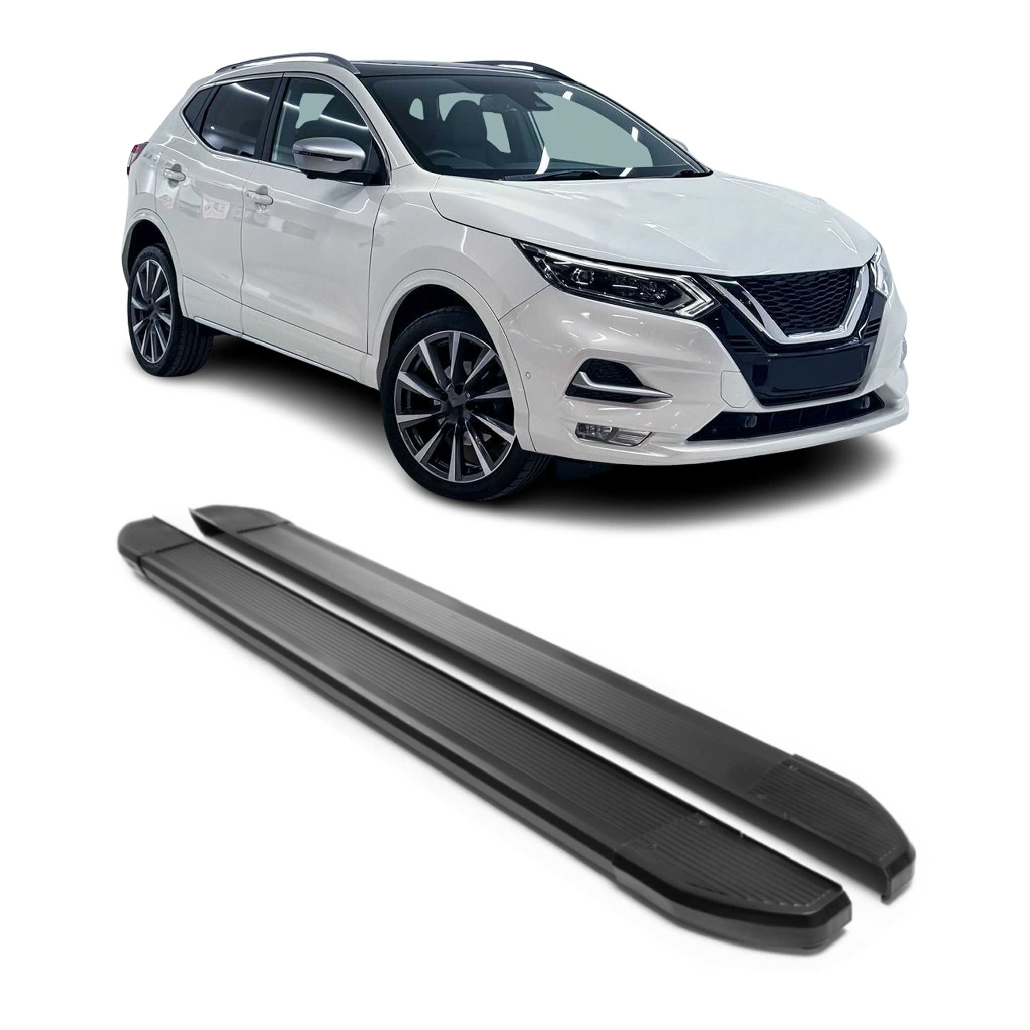 Alu Seitenschweller Trittbretter für Nissan X-Trail III T32 2013-2021 Schwarz 2x