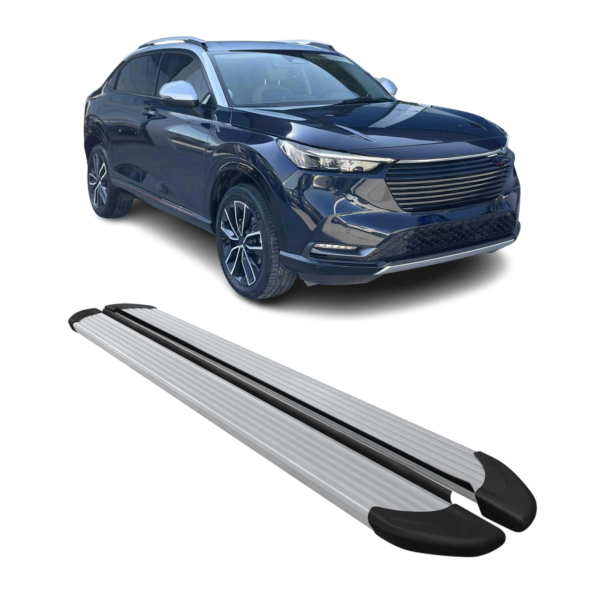 Trittbretter Seitenschweller für Honda HR-V 2021-2026 Aluminium Silber 2 tlg