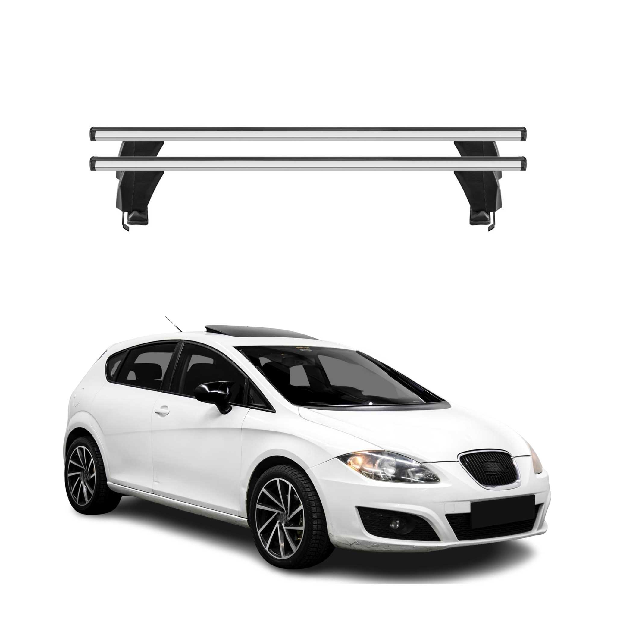 Menabo Dachträger Grundtäger für Seat Leon mk2 2009-2012 FL 50kg Alu Silber 2x