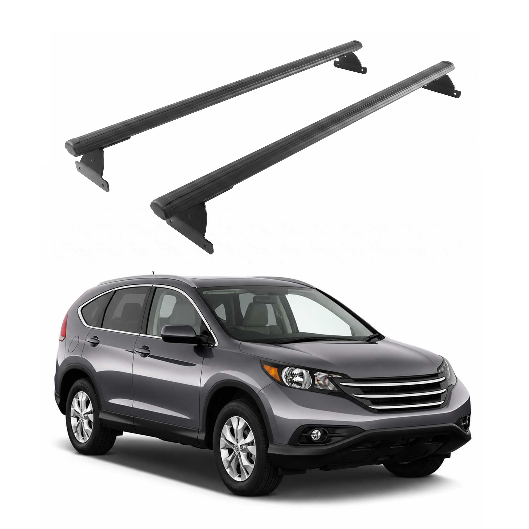 Dachträger Grundtäger für Honda CR-V IV 2013-2018 75kg Aluminium Schwarz 2 tlg