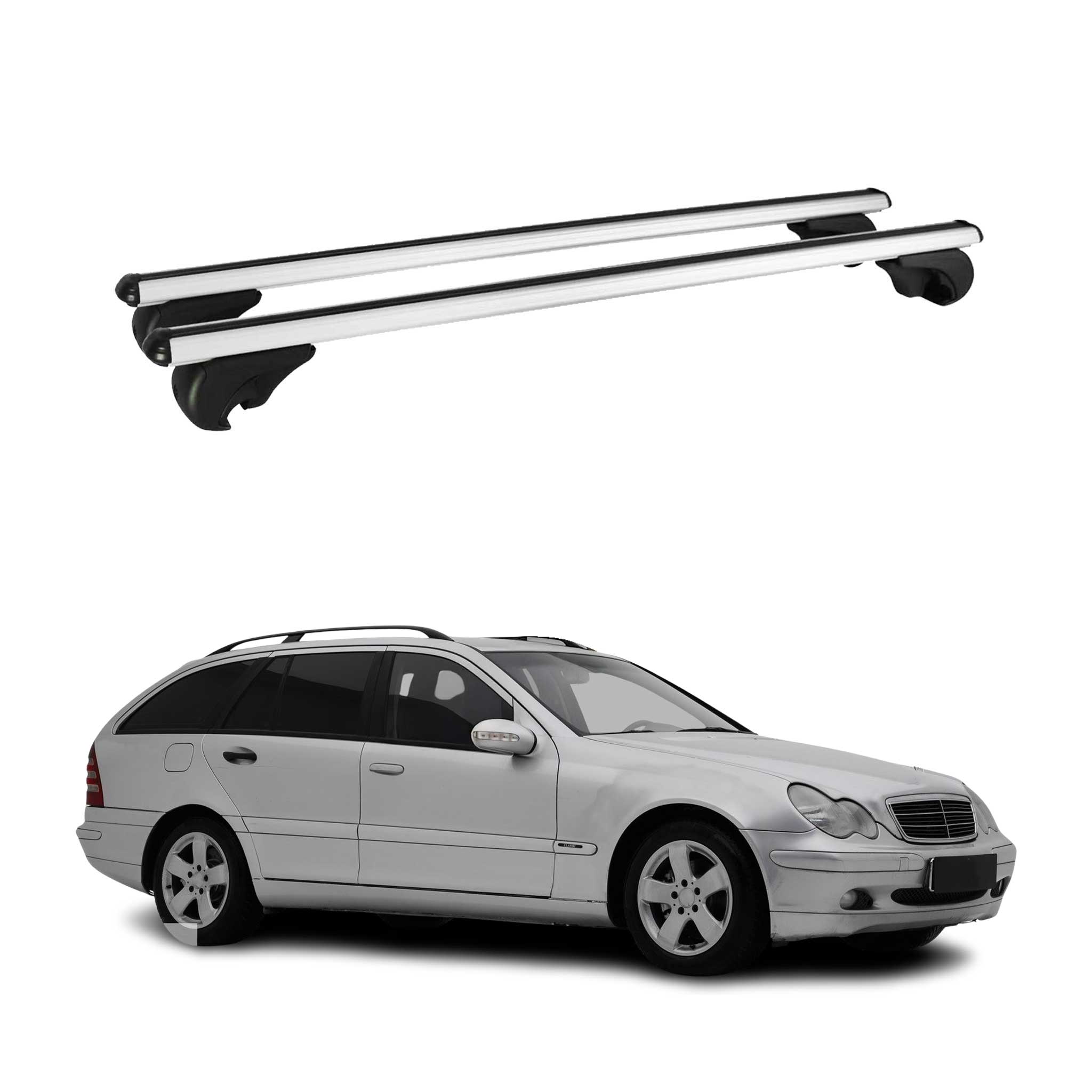 Dachträger für Mercedes C Klasse S203 T-Model 2000-2007 75kg Alu Silber 2x