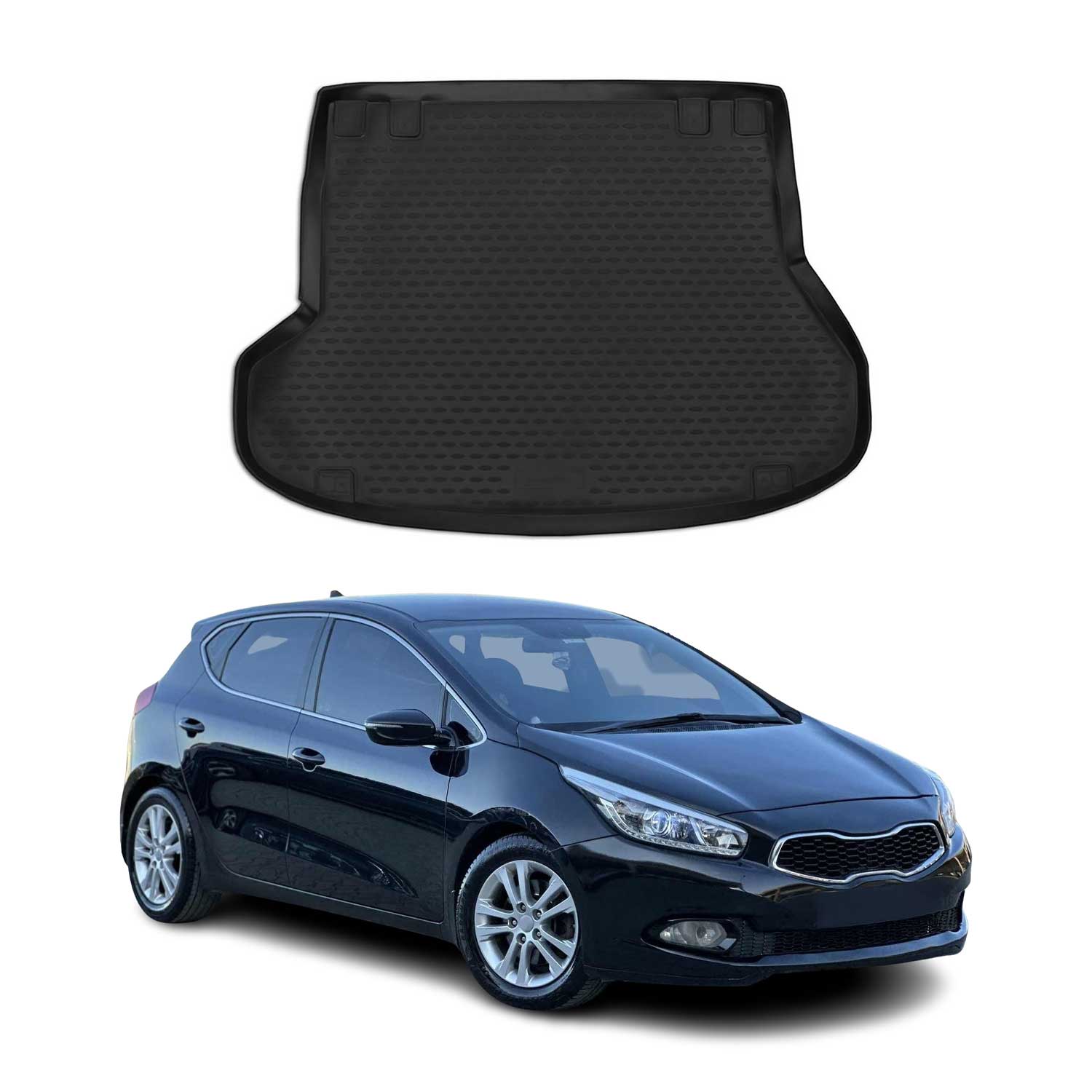 Kofferraummatte Kofferraumwanne für Kia Ceed Ceed 2012-2018 SW Gummi TPE Schwarz