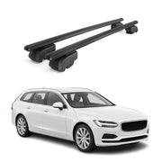 Dachträger Grundträger für Volvo V90 2016-2025 Aluminium Schwarz 2tlg