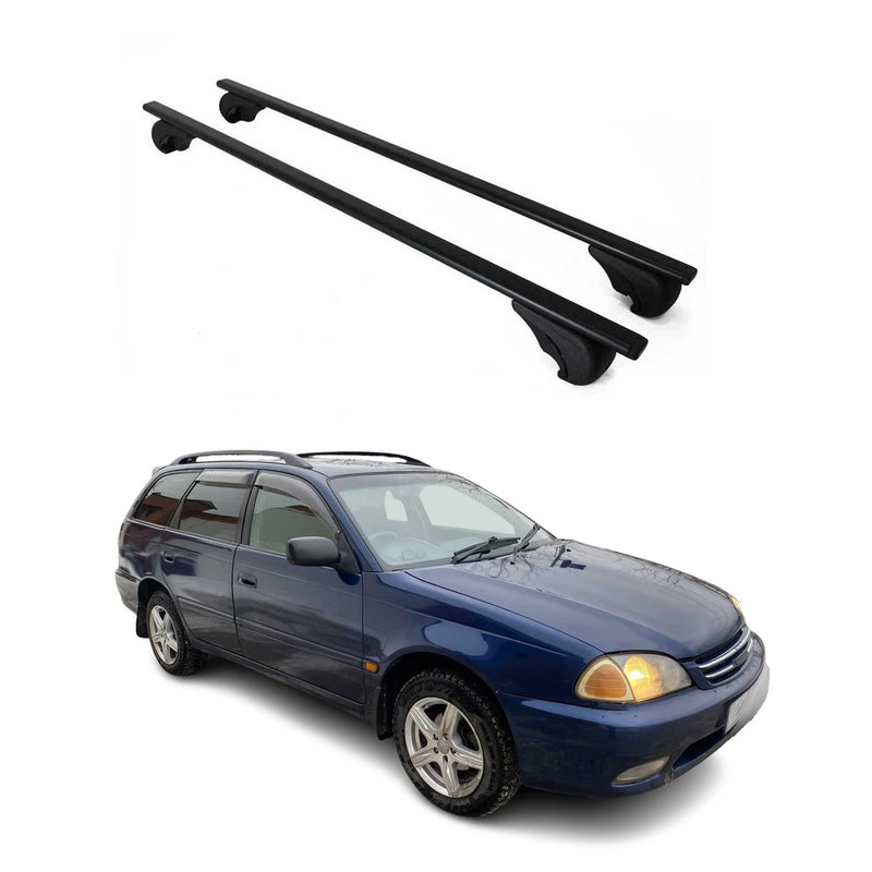 Dachträger Grundtäger für Toyota Caldina Kombi 1997-2007 75kg Metall Schwarz 2x