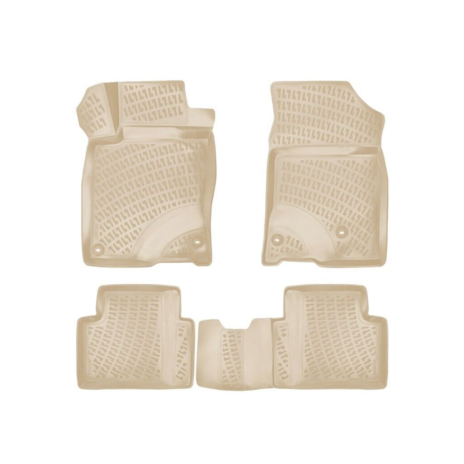 Fußmatten 3D Gummimatten für Honda Civic X 2016-2021 Stufenheck TPE Beige 4x