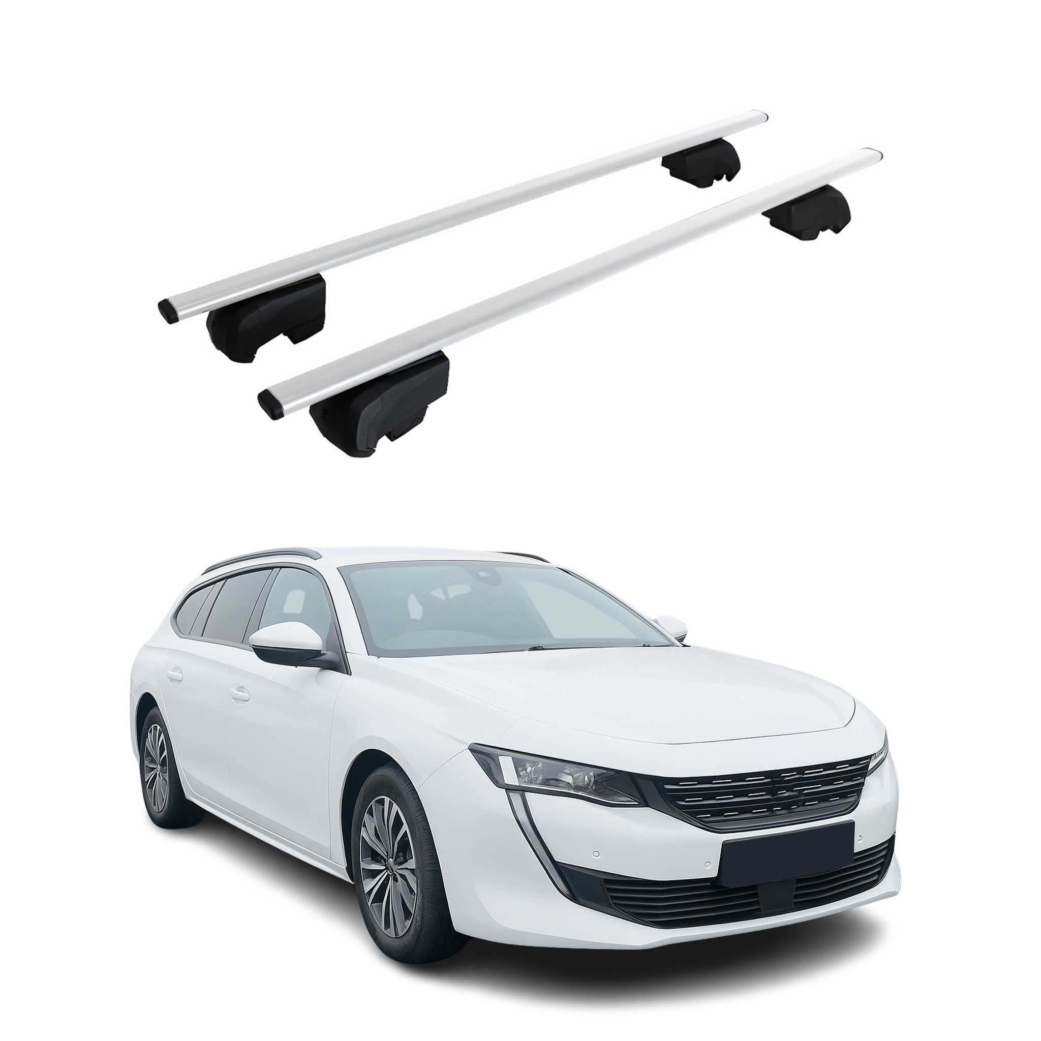 Dachträger Grundtäger für Peugeot 508 2018-2025 75kg Metall Silber 2 tlg