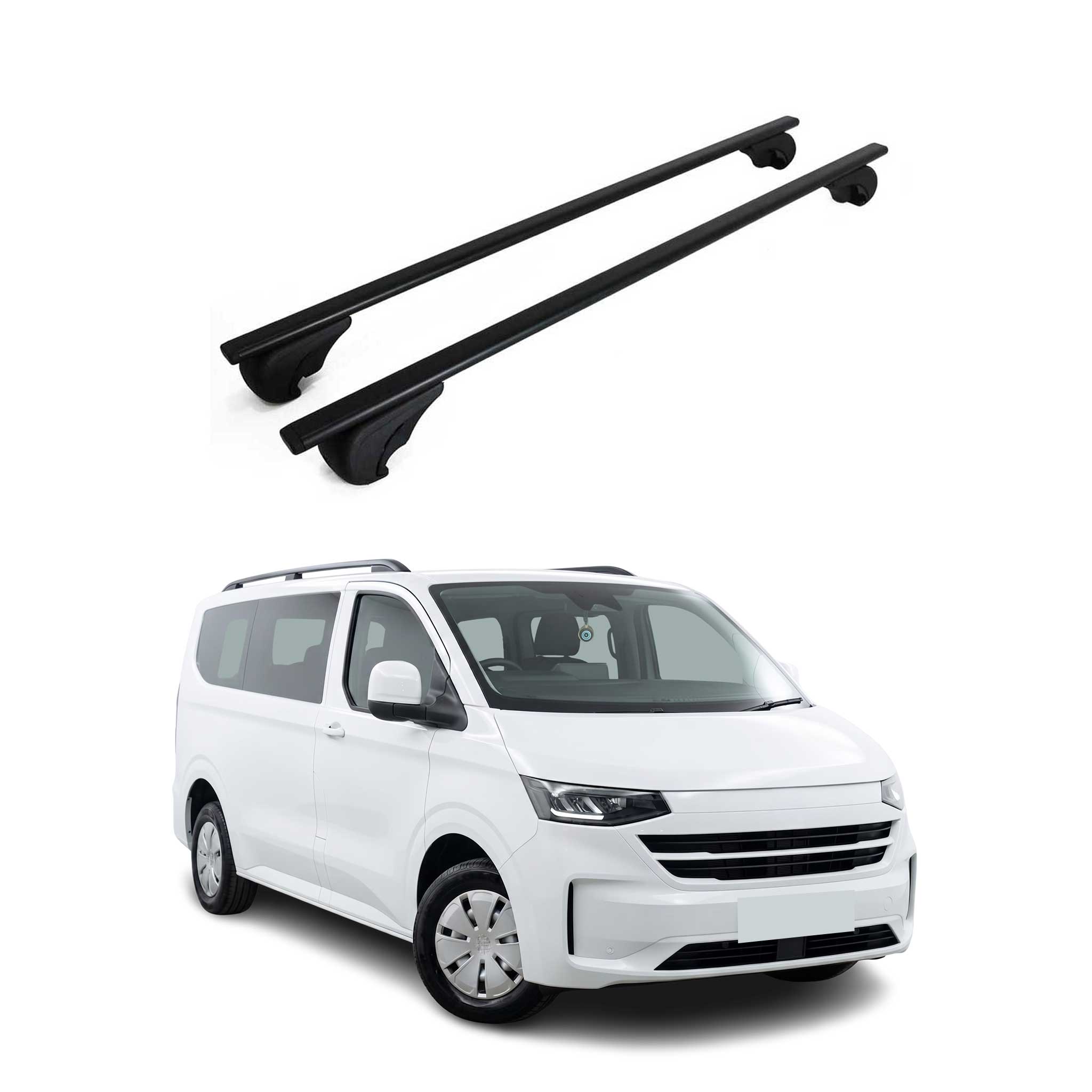 Dachträger Grundträger für VW Transporter T7 2024-2026 Metall Schwarz 2tlg