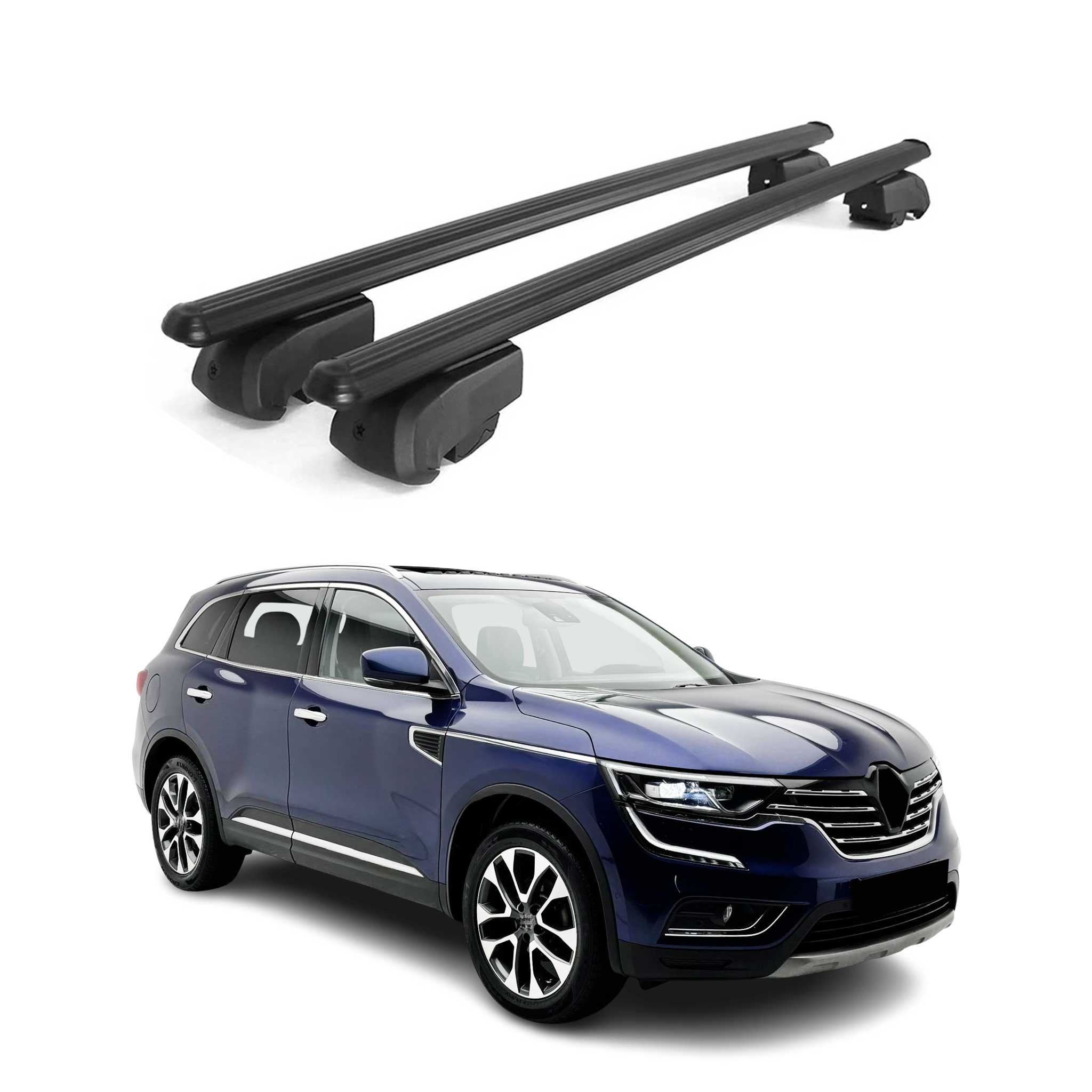 Dachträger Gepäckträger für Renault Koleos HV 2017-2023 ABE Alu Schwarz 2tlg