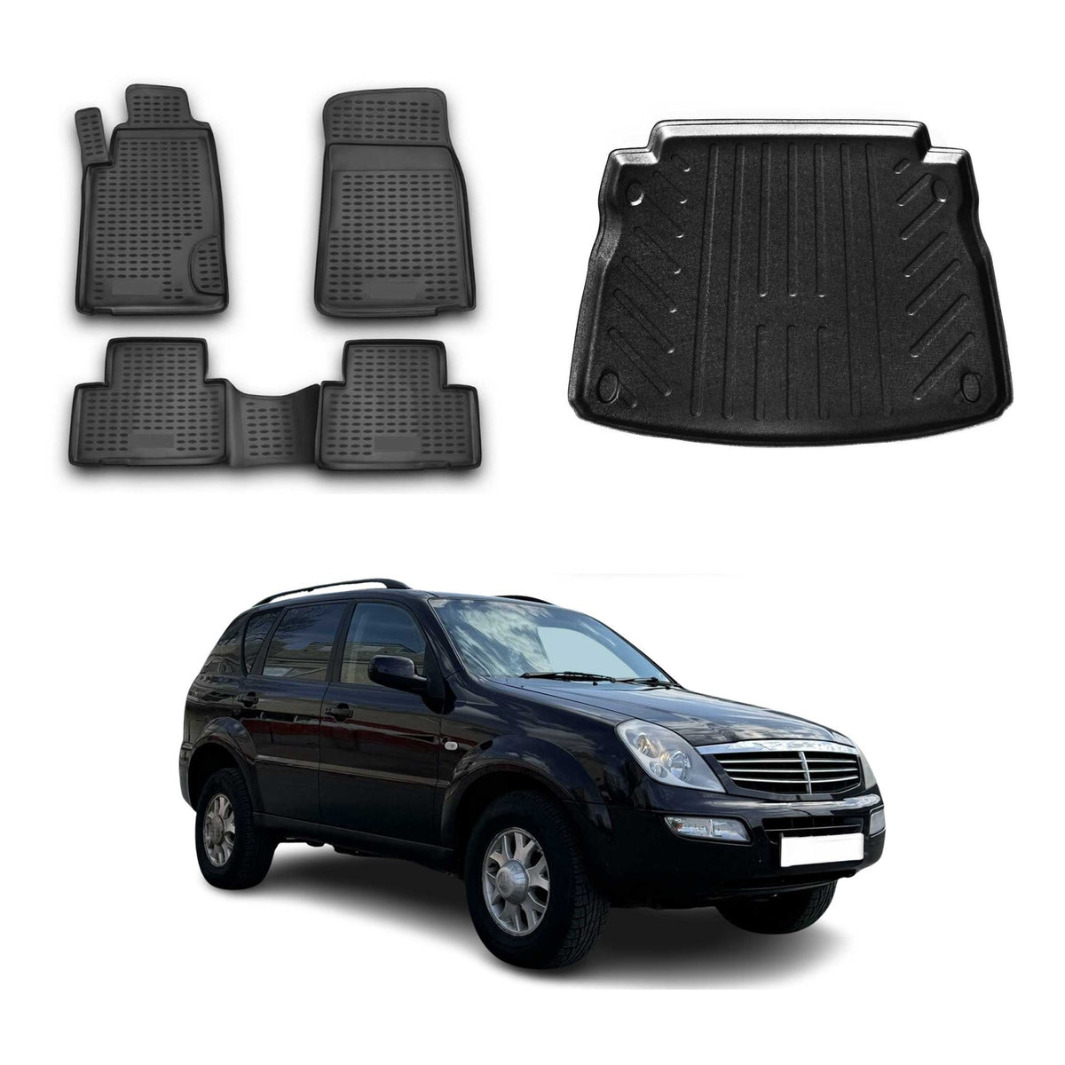 OMAC Fußmatten & Kofferraumwanne Set für Ssangyong Kyron 2007-2014 Facelift