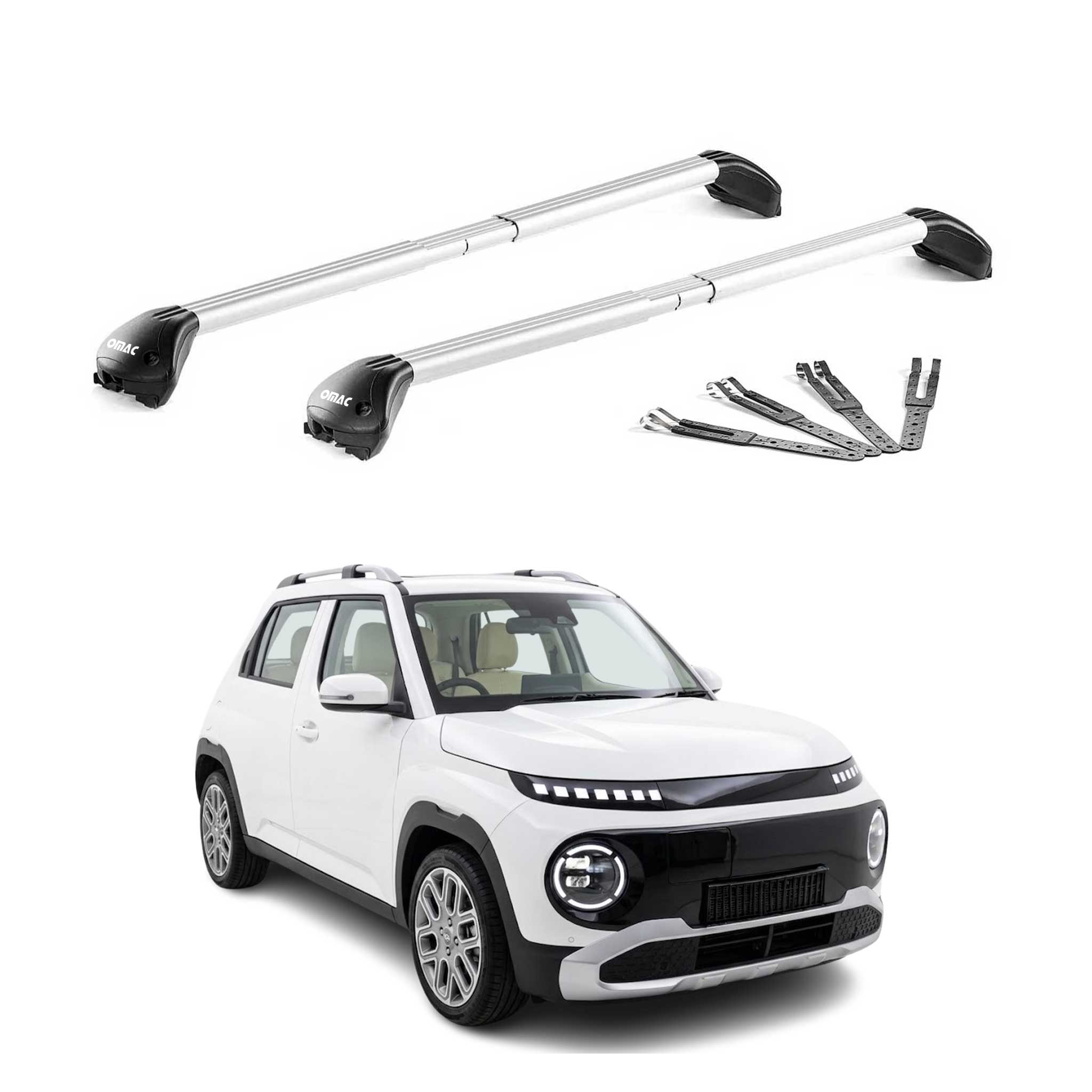 Dachträger Grundtäger für Hyundai Inster 2024-2026 100kg Aluminium Grau 2x ABE