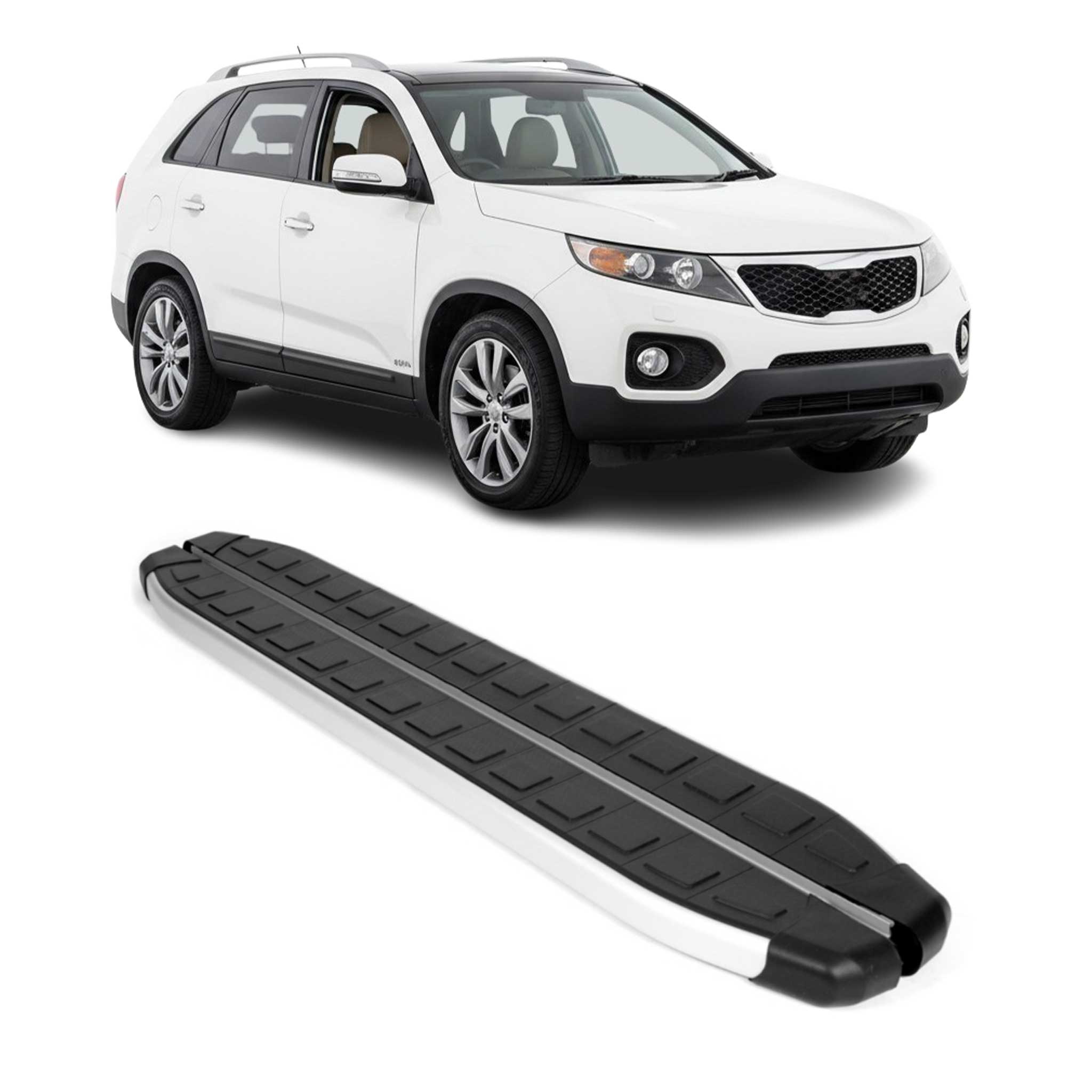 Schweller Seitenbretter Trittbretter für Kia Sorento 2 XM 2009-2013 Alu Schwarz