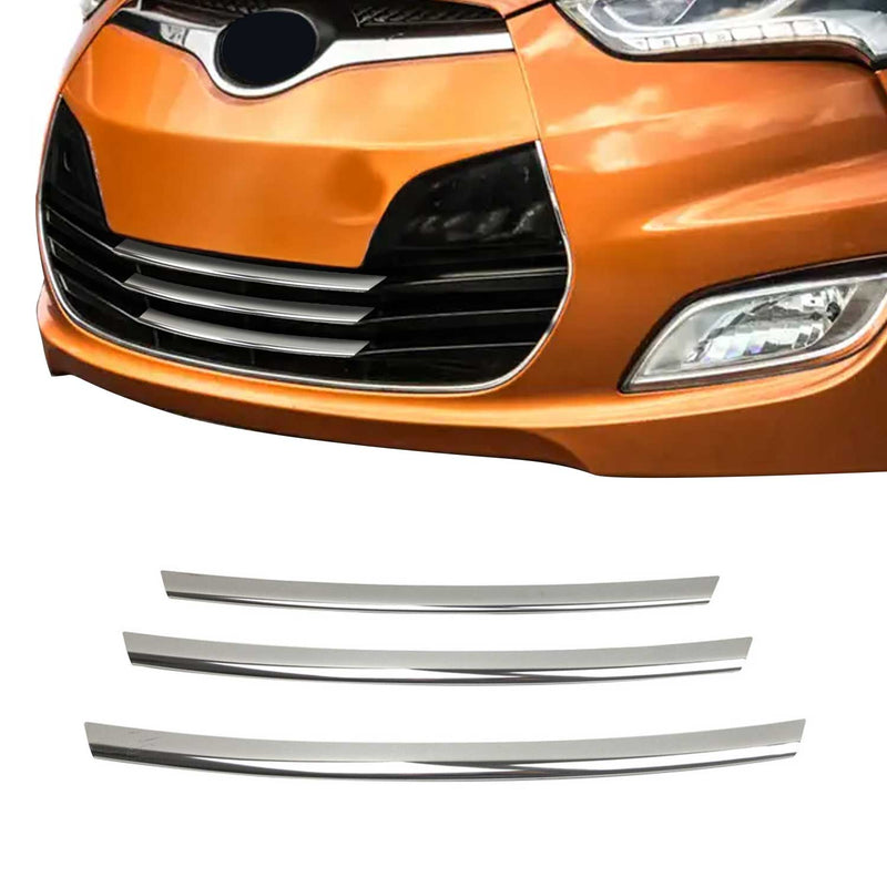 Kühlergrill Leisten Grillleisten für Hyundai Veloster 2011-2017 Chrom Silber 3x