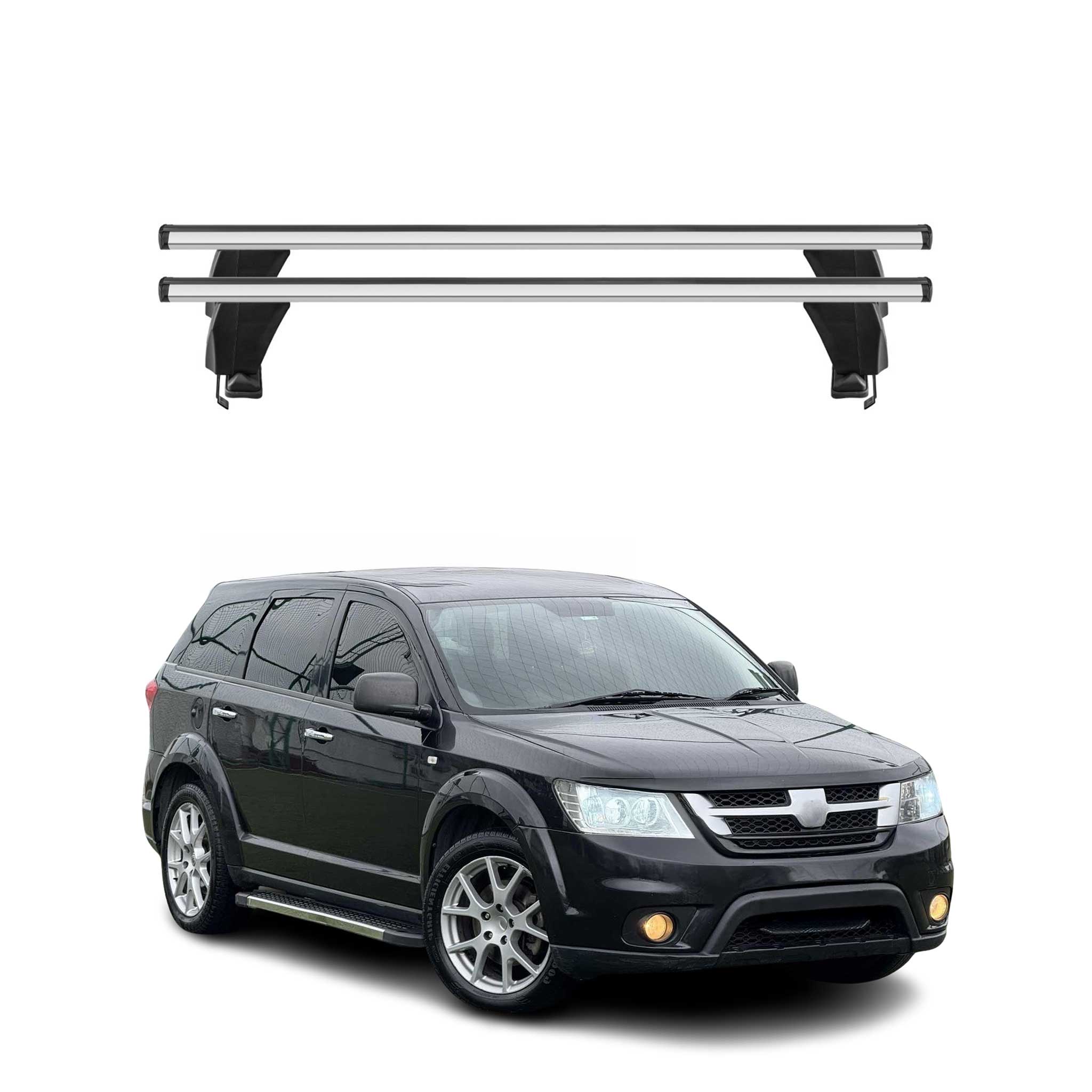 Menabo Dachträger Grundtäger für Fiat Freemont 2011-2016 50kg Alu Silber 2 tlg