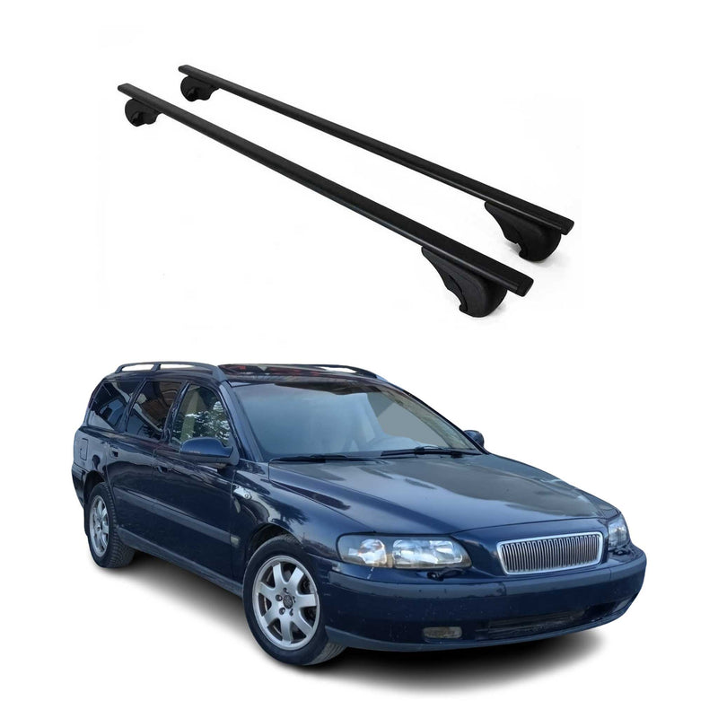 Dachträger Grundtäger für Volvo V70 1996-2000 75kg Metall Schwarz 2 tlg
