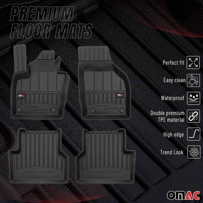 OMAC Gummi Fußmatten für Audi Q3 8U 2011-2018 Premium 3D Automatten Schwarz 4x