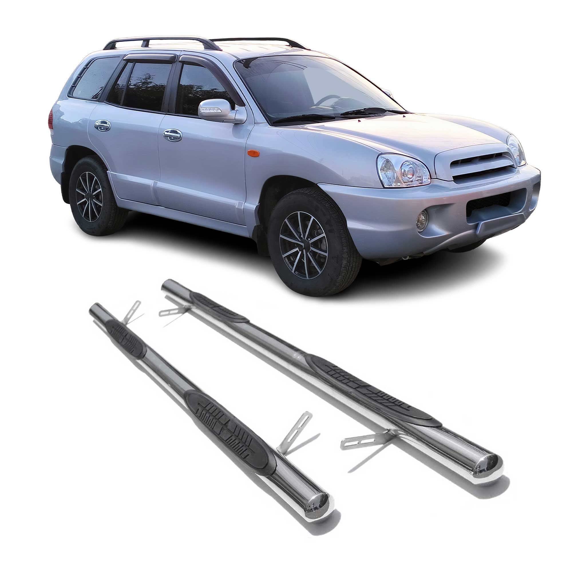 Edelstahl Trittbretter Schwellerrohre für Hyundai Santa Fe 2006-2012 Silber