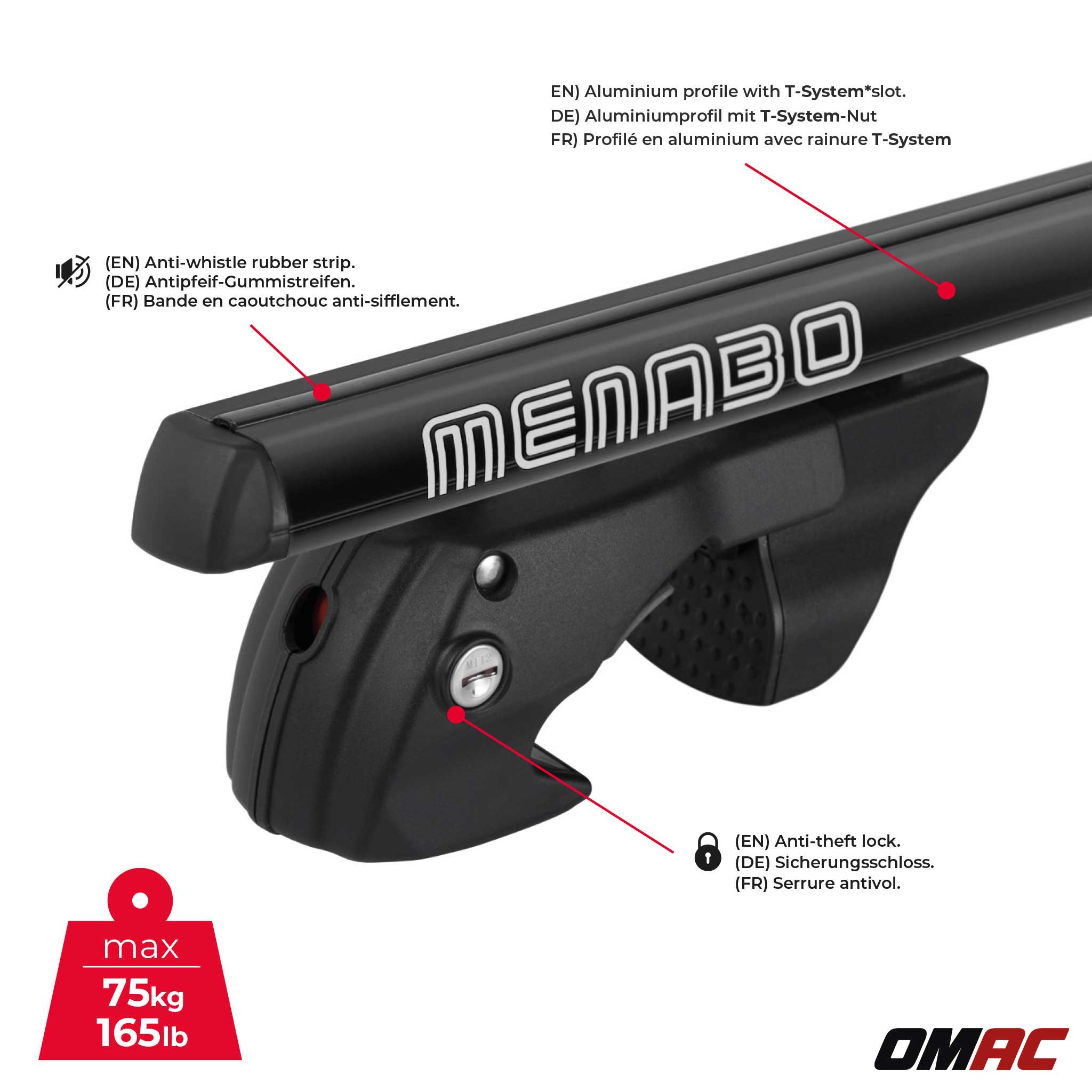 Dachträger Grundtäger für Kia Clarus Kombi 1998-2001 Alu 90kg TÜV Schwarz 2tlg