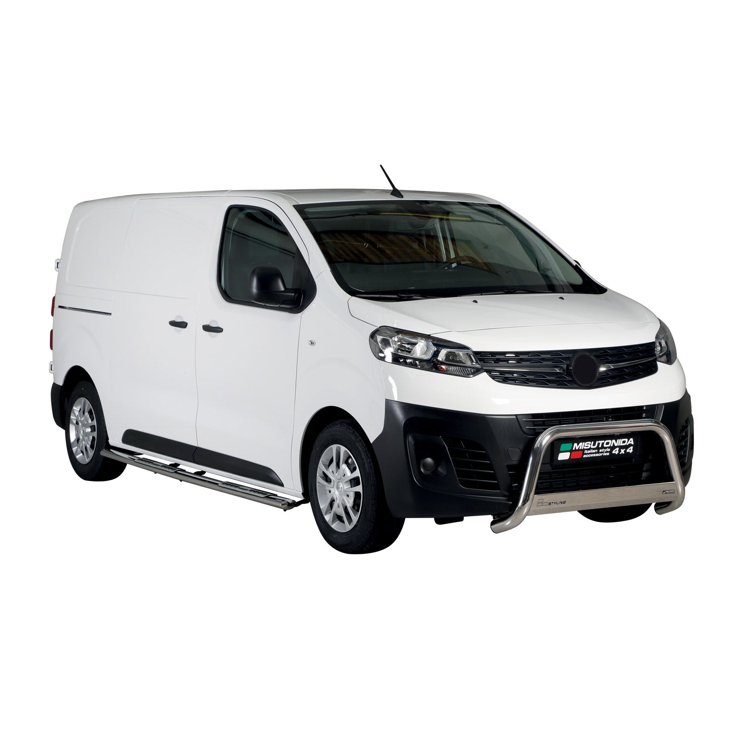 Edelstahl Seitenschweller Schwellerrohre für Opel Vivaro 2019-2026 L2 Mitte Grau