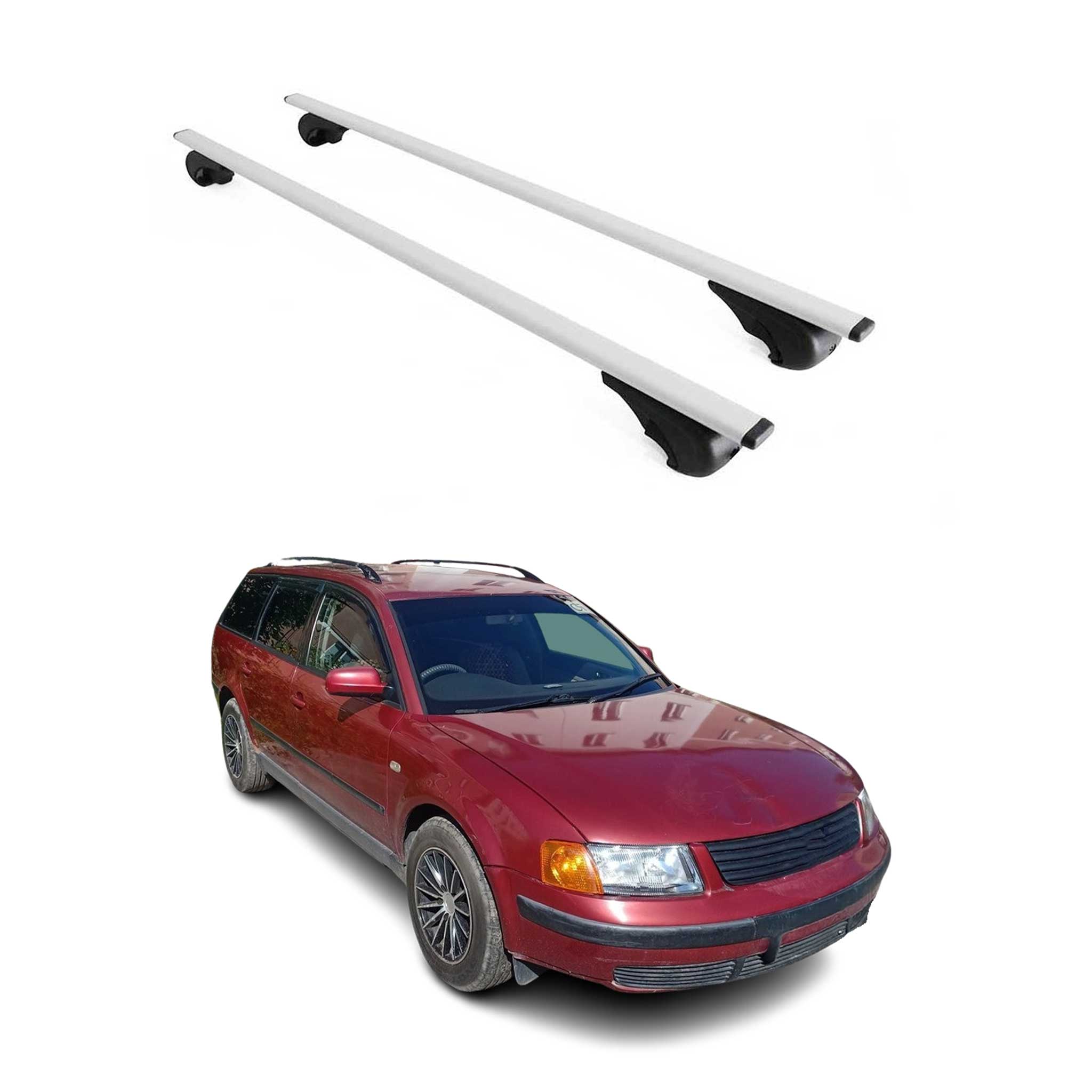 Dachträger Grundtäger für VW Passat Variant 1996-2014 75kg Metall Silber 2 tlg