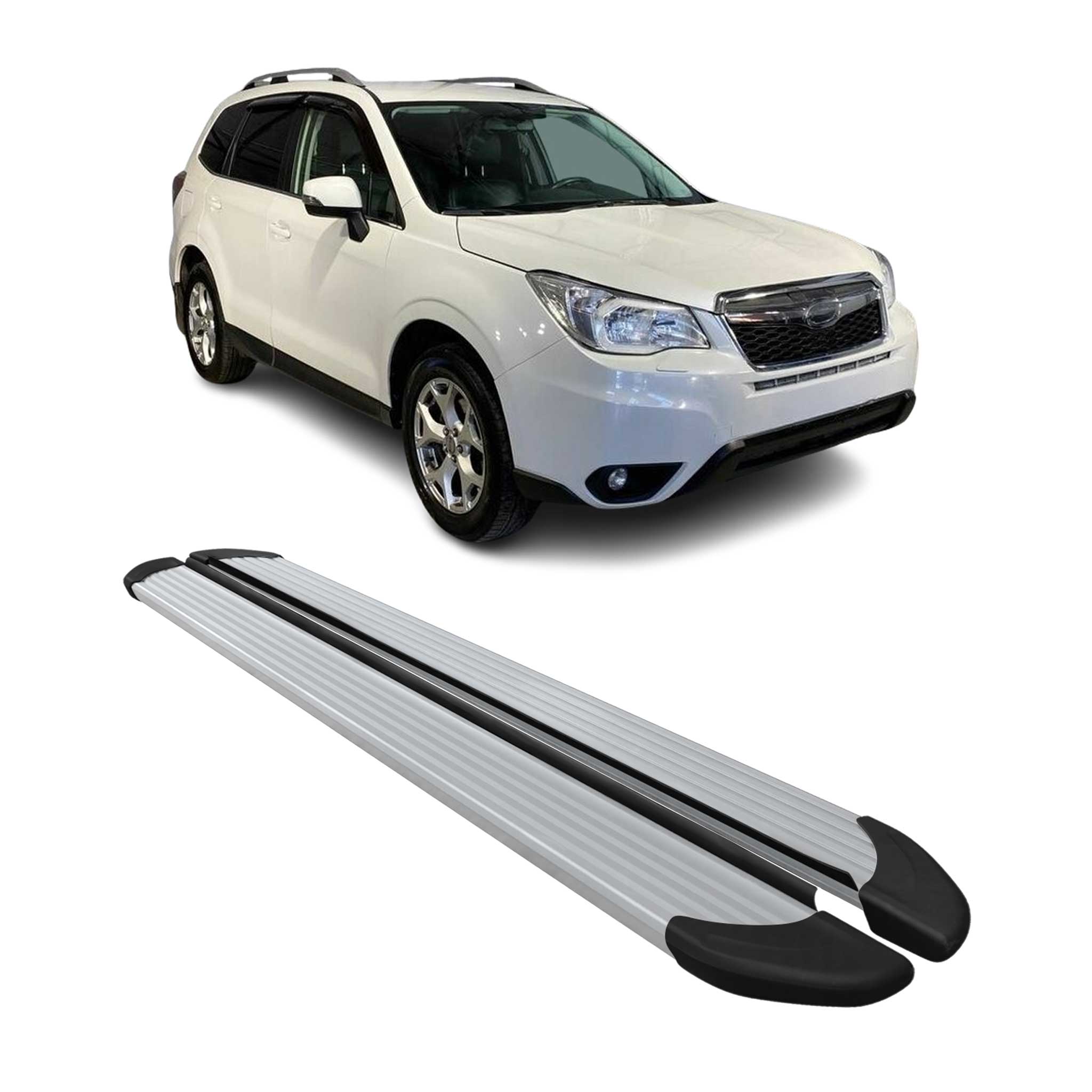 Seitenschweller Trittbretter Schweller für Subaru Forester IV 2013-2018 Alu Grau