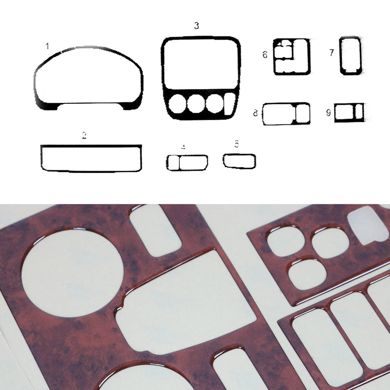 Innenraum Dekor Cockpit für Honda CR-V 1996-2001 Wurzelholz Optik 9tlg