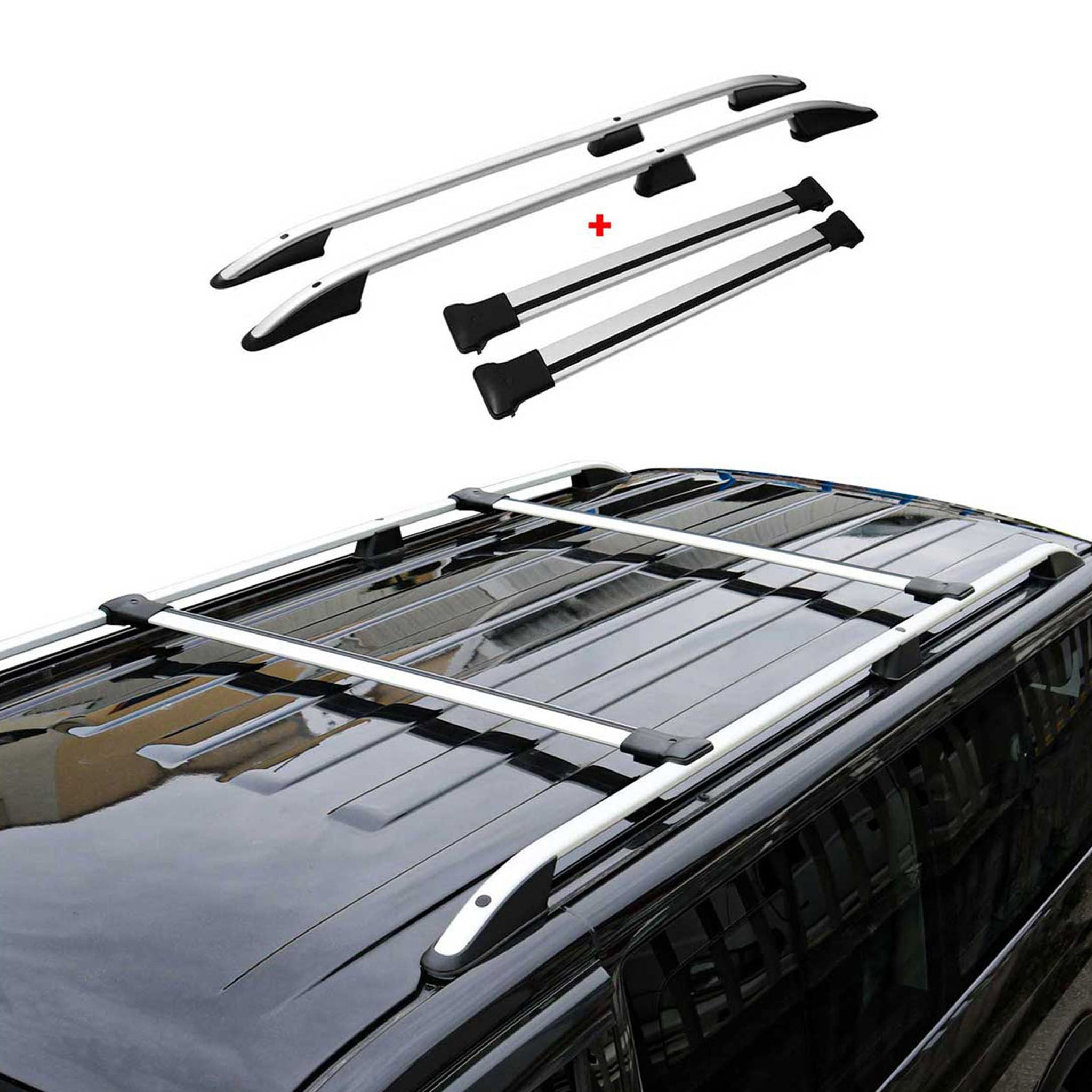 Dachreling + Dachträger für Citroen Berlingo 2008-2018 L1 Aluminium Silber 4x