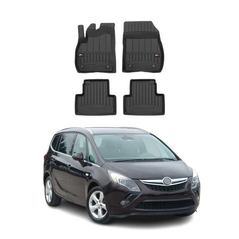OMAC Gummi Fußmatten für Opel Zafira C Tourer 2012-2019 Premium Gummi Schwarz 4x