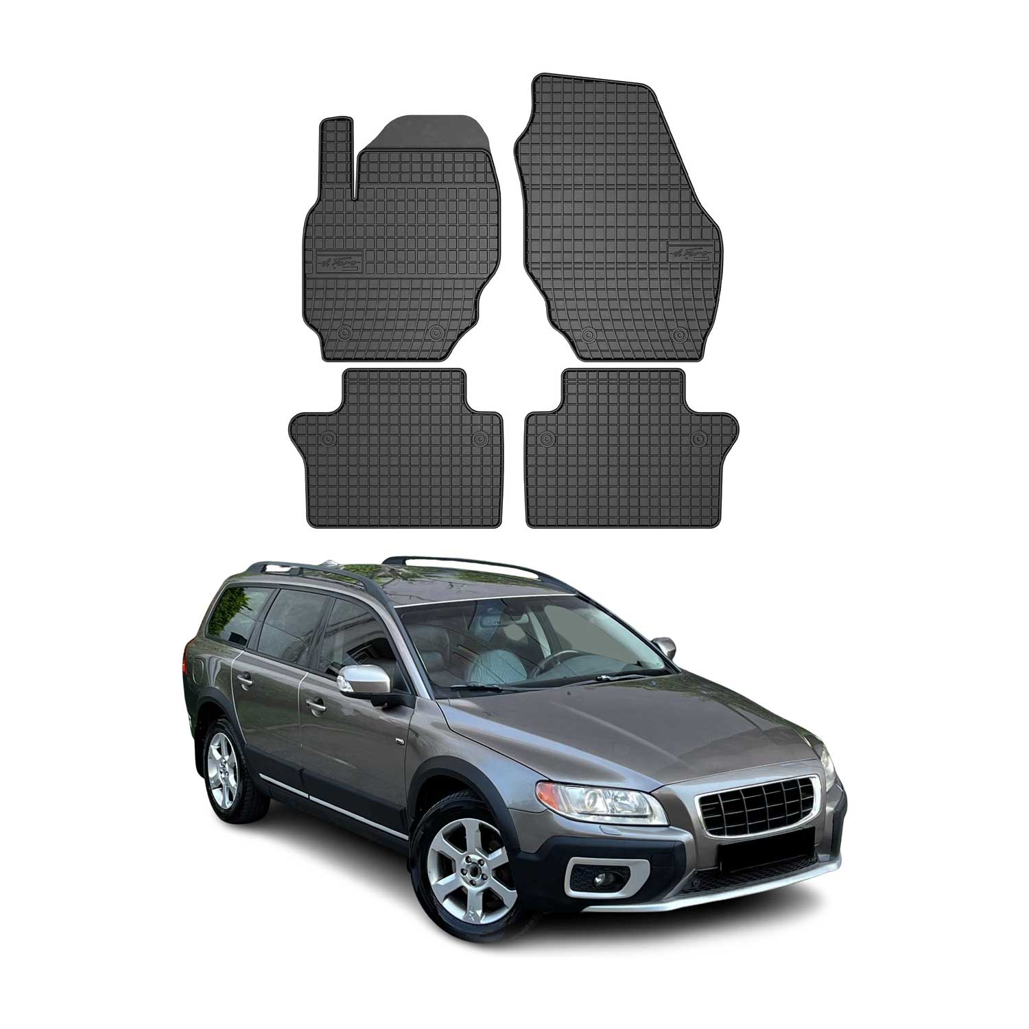 OMAC Gummi Fußmatten für Volvo XC70 2013-2016 Automatten Gummi TPE Schwarz 4tlg