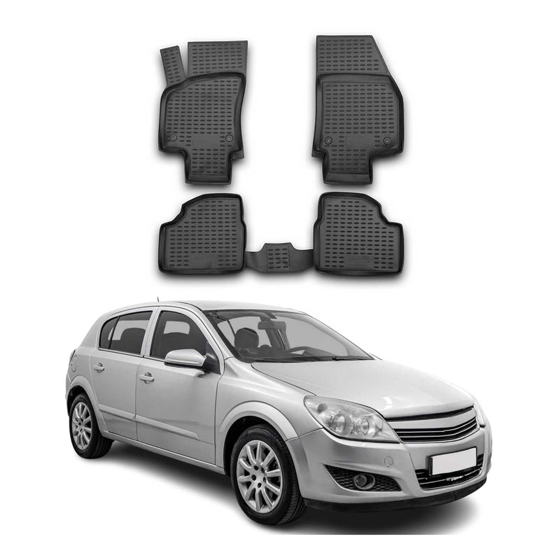 OMAC Gummimatten Fußmatten für Opel Astra 2004-2015 TPE Automatten Schwarz 4x