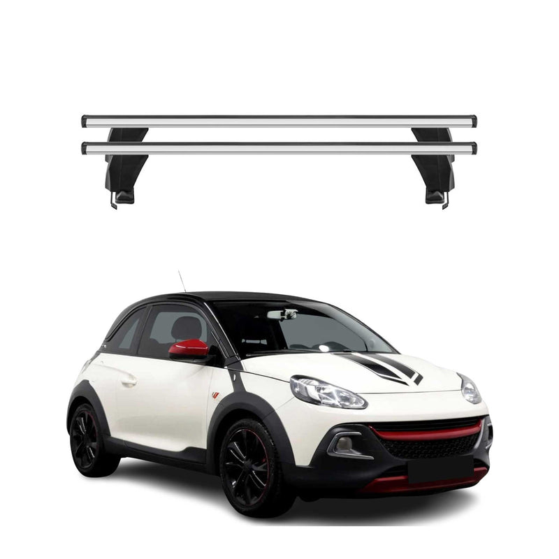 Menabo Dachträger Grundtäger für Opel Adam 2012-2019 50kg Aluminium Silber 2 tlg