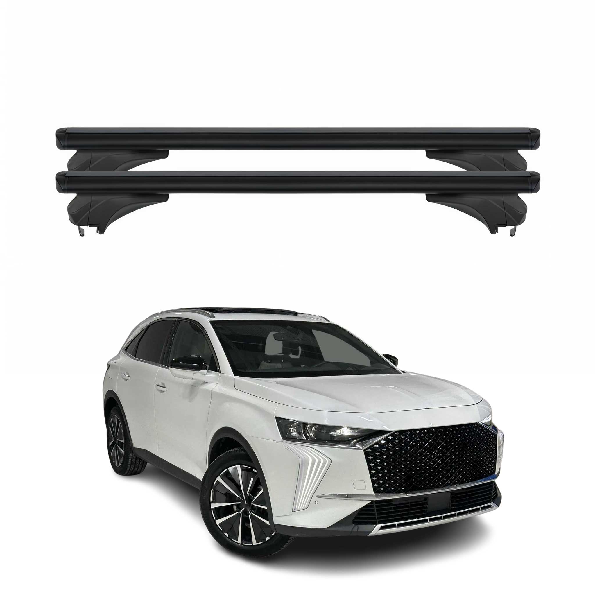 Menabo Dachträger Grundtäger für DS7 Crossback / DS 7 2017-2026 Alu Schwarz 2tlg