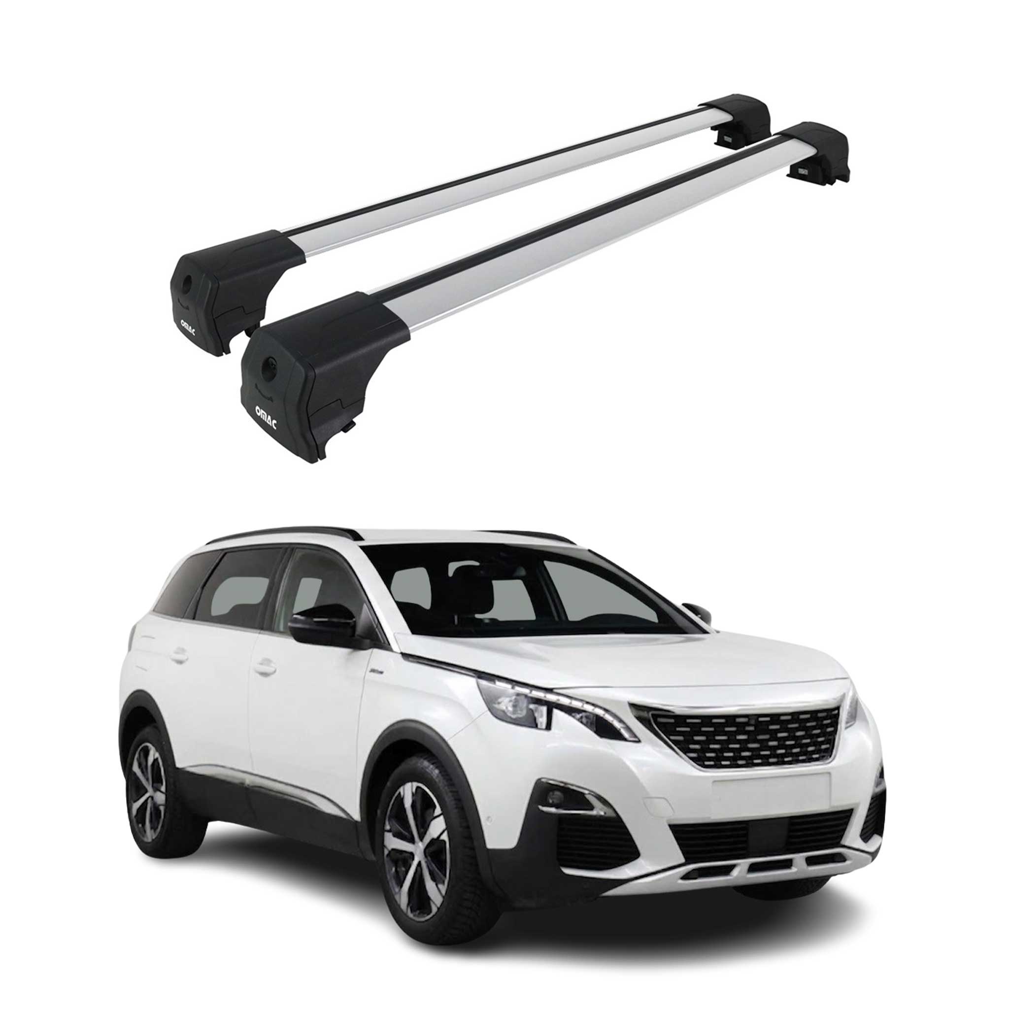Dachträger Gepäckträger für Peugeot 5008 2017-2024 ABE Grundträger Alu Grau