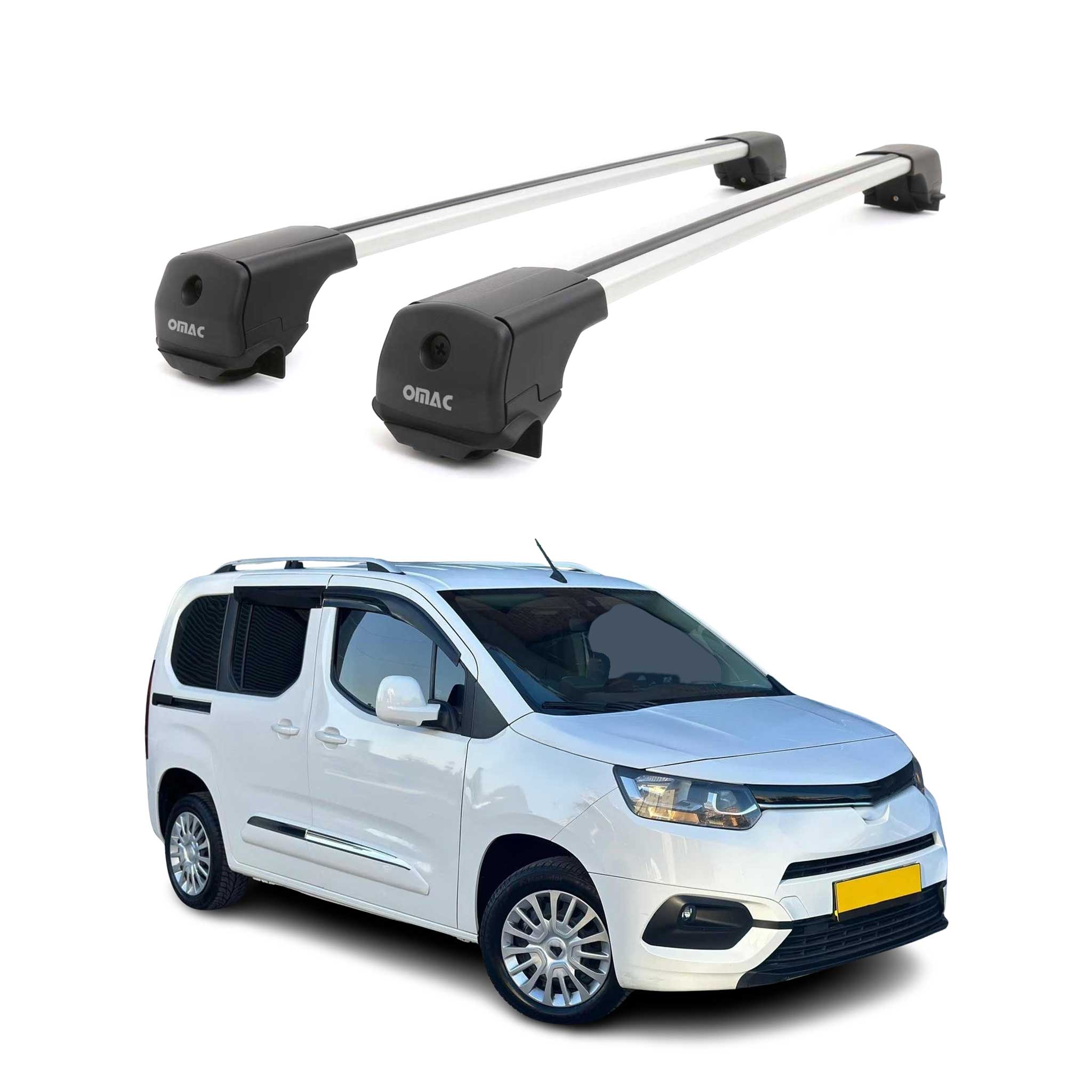 Dachträger Grundträger für Toyota Proace City 2019-2026 Aluminium 75kg Grau 2tlg