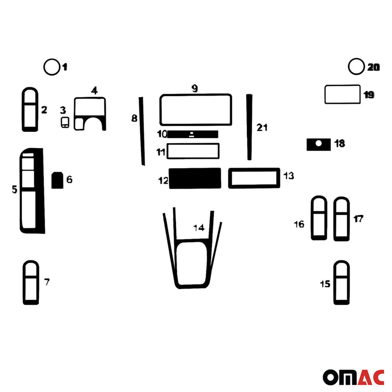 Innenraum Dekor Cockpit für VW Golf IV 1997-2003 Piano Schwarz Optik 21Tlg