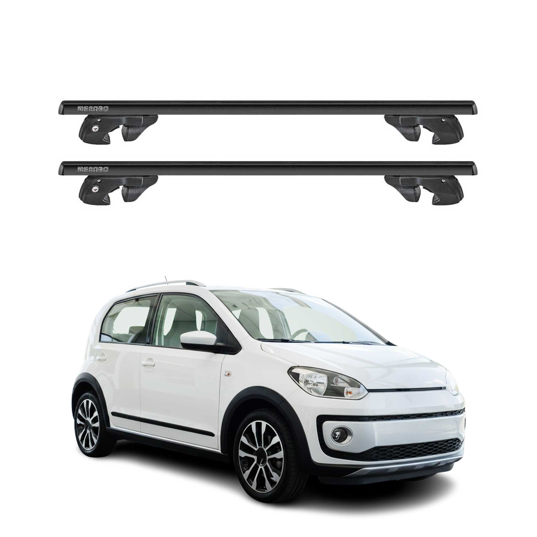 Dachträger Grundtäger für VW Cross Up! 2012-2019 Aluminium 90kg TÜV Schwarz 2tlg