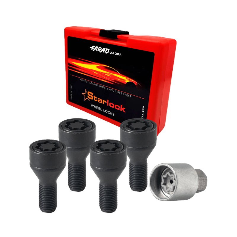 Radschloss Radschrauben Satz für Jeep Cherokee ab 2013 Schwarz 4x M12X1.25