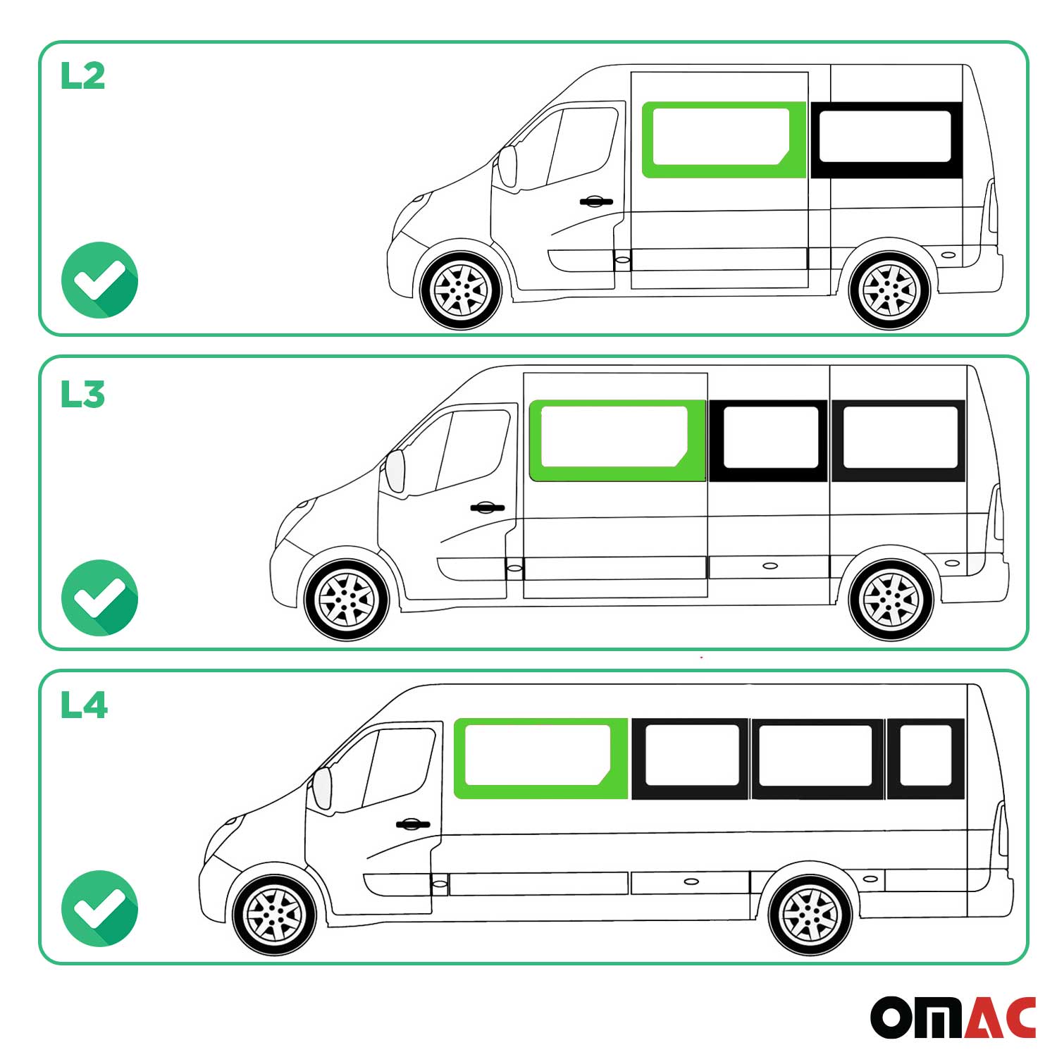 Seitenfenster Auto Fenster für Renault Master 2010-2024 Links L2 L3 L4 H2
