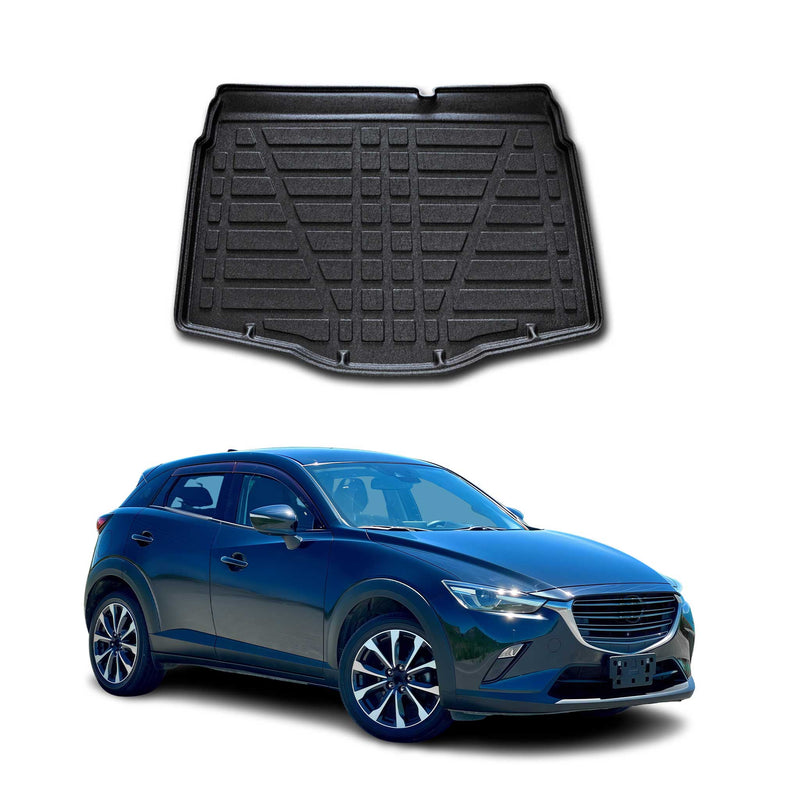 Kofferraumwanne Laderaumwanne für Mazda CX-3 2015-2025 Gummi TPE Schwarz