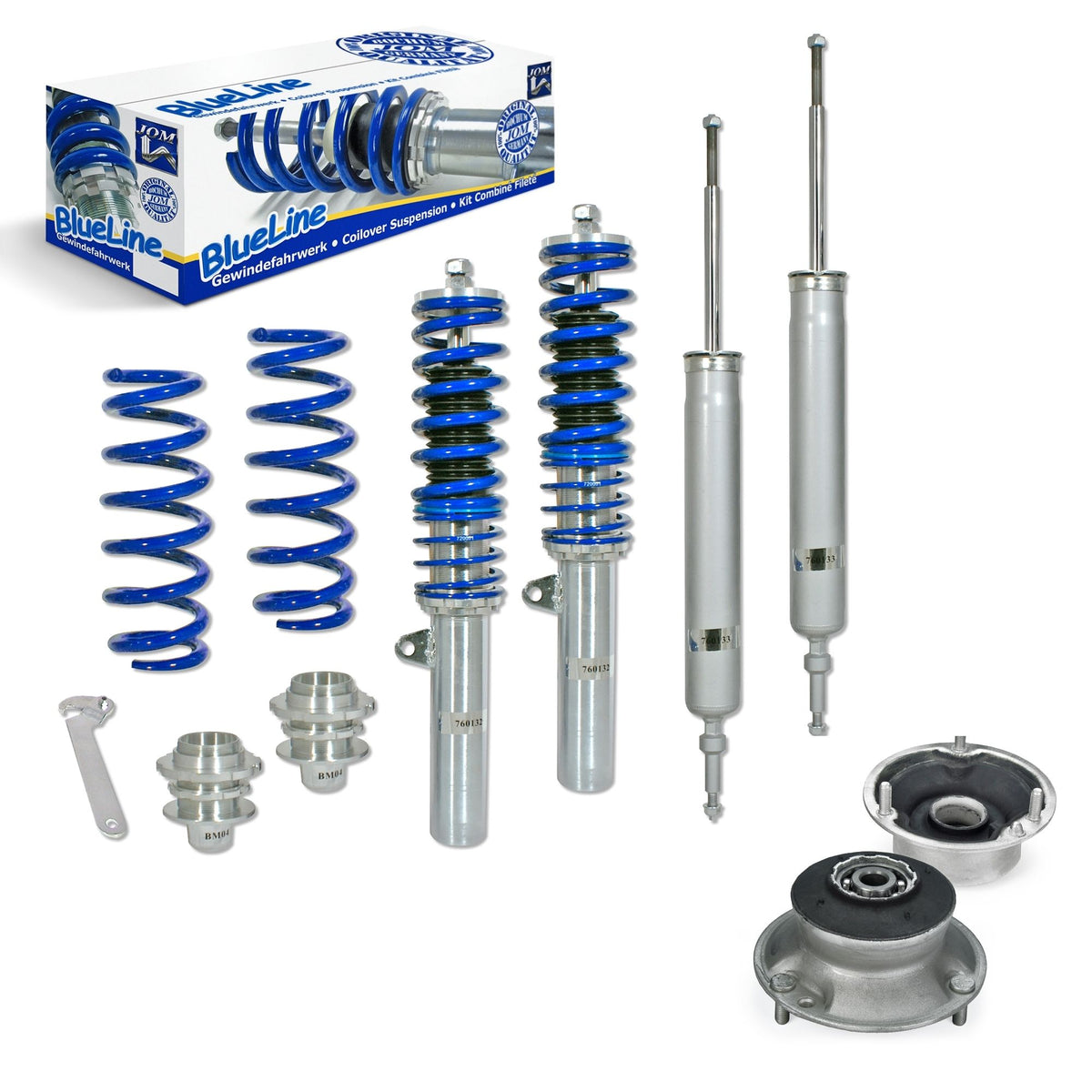 JOM BlueLine Gewindefahrwerk für BMW 3er E90–(E93/M3) 2005–08 inkl. VA-Domlager
